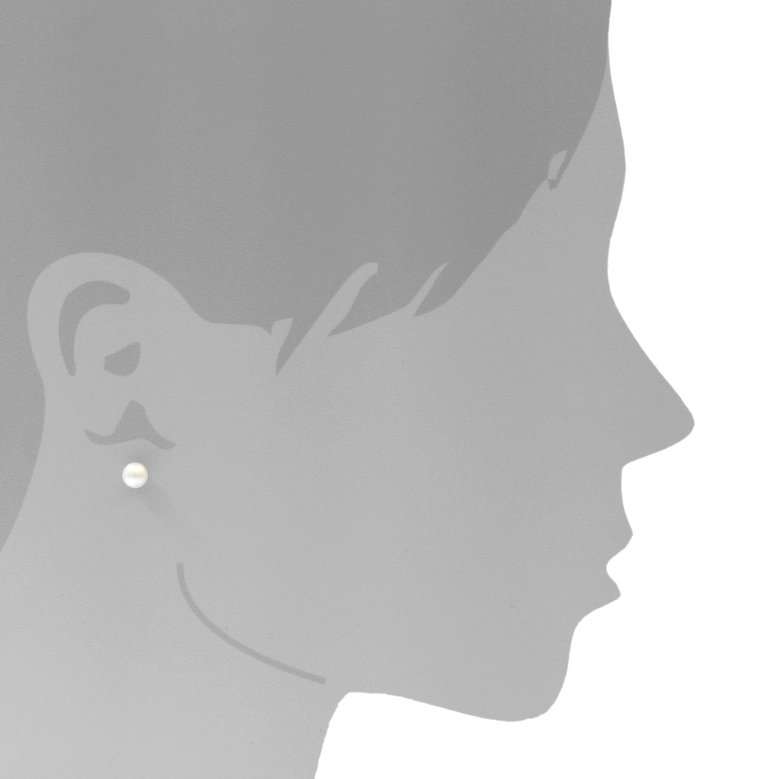Ostsee-Schmuck Ingrid 6 Stud Earrings White 6.5mm 2