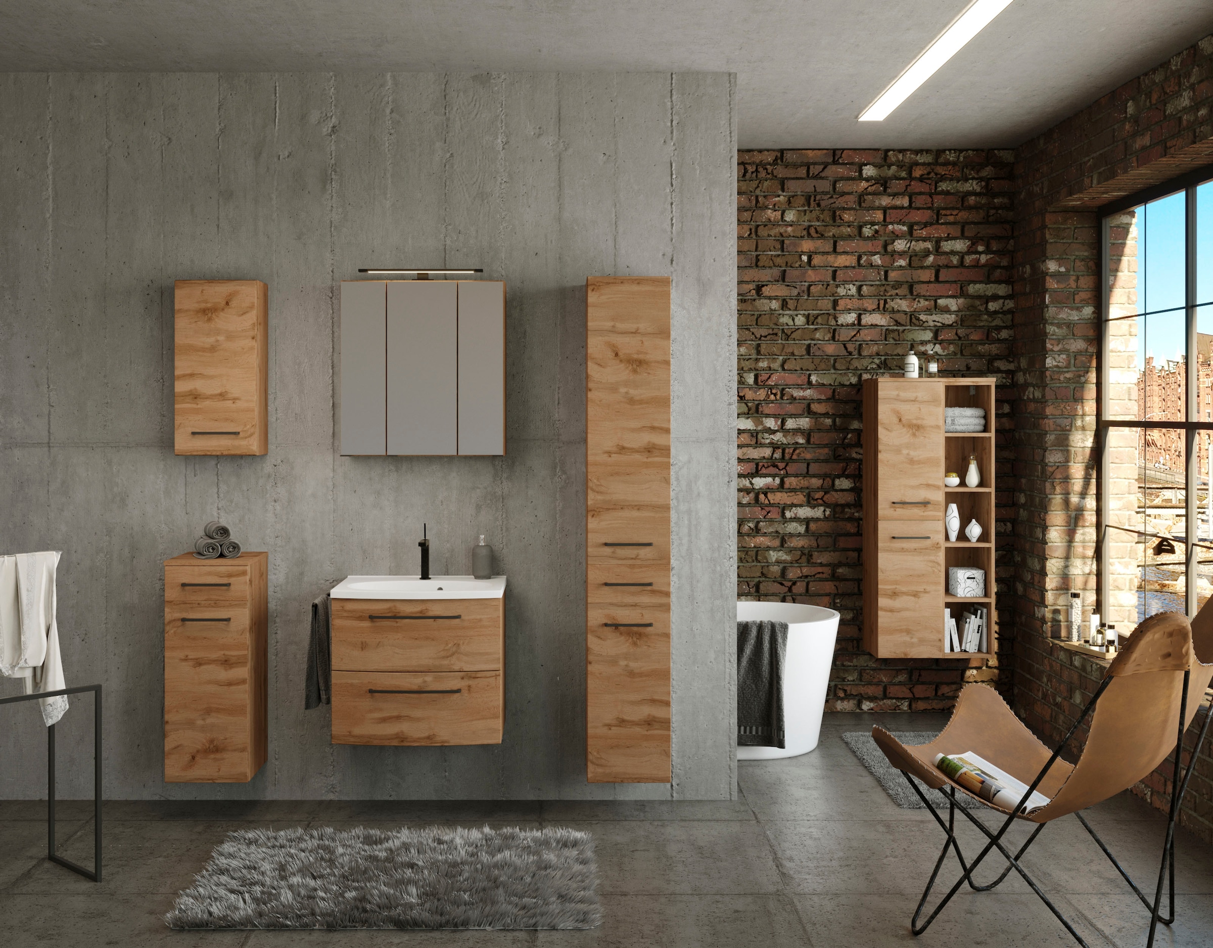 welltime Unterschrank »Chicago«, Badmöbel, Schrank, Breite 30 cm, mit Softclose