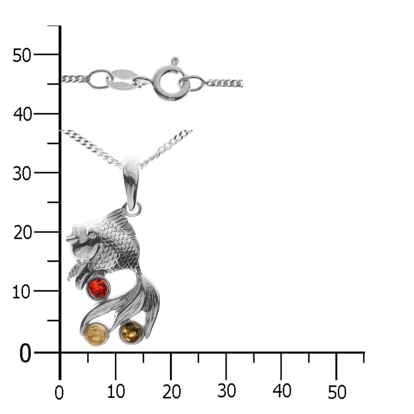 OSTSEE-SCHMUCK Kette mit Anhänger »- Fisch - Silber 925/000 - Bernstein«