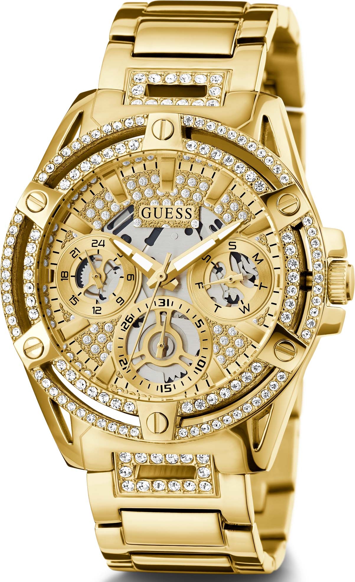 Guess Multifunktionsuhr »QUEEN« Armbanduhr, Quarzuhr, Damenuhr