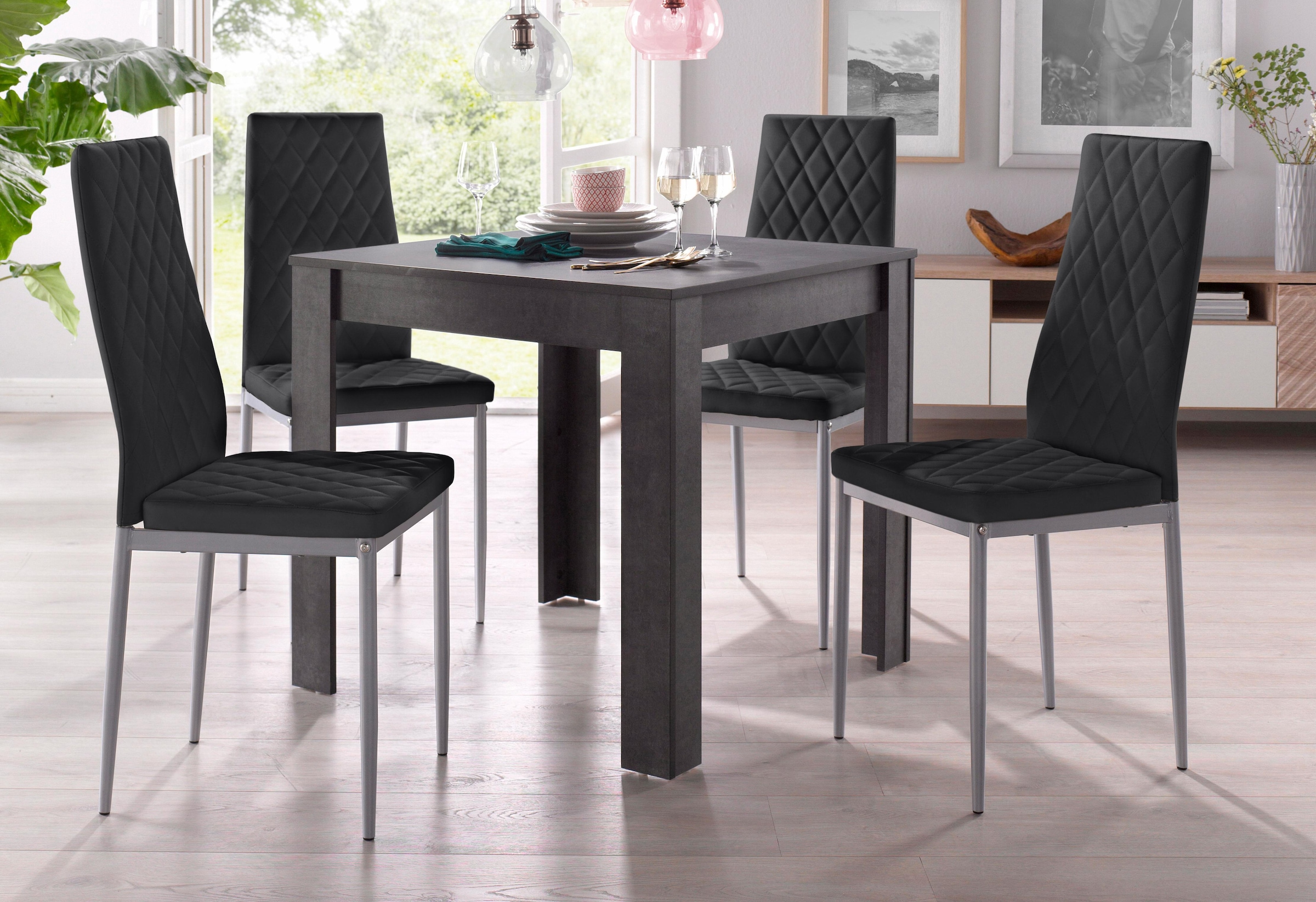 OTTO home 1100000002199 5 Stk. tlg. mit Tisch in schieferfarben, Breite 80 cm