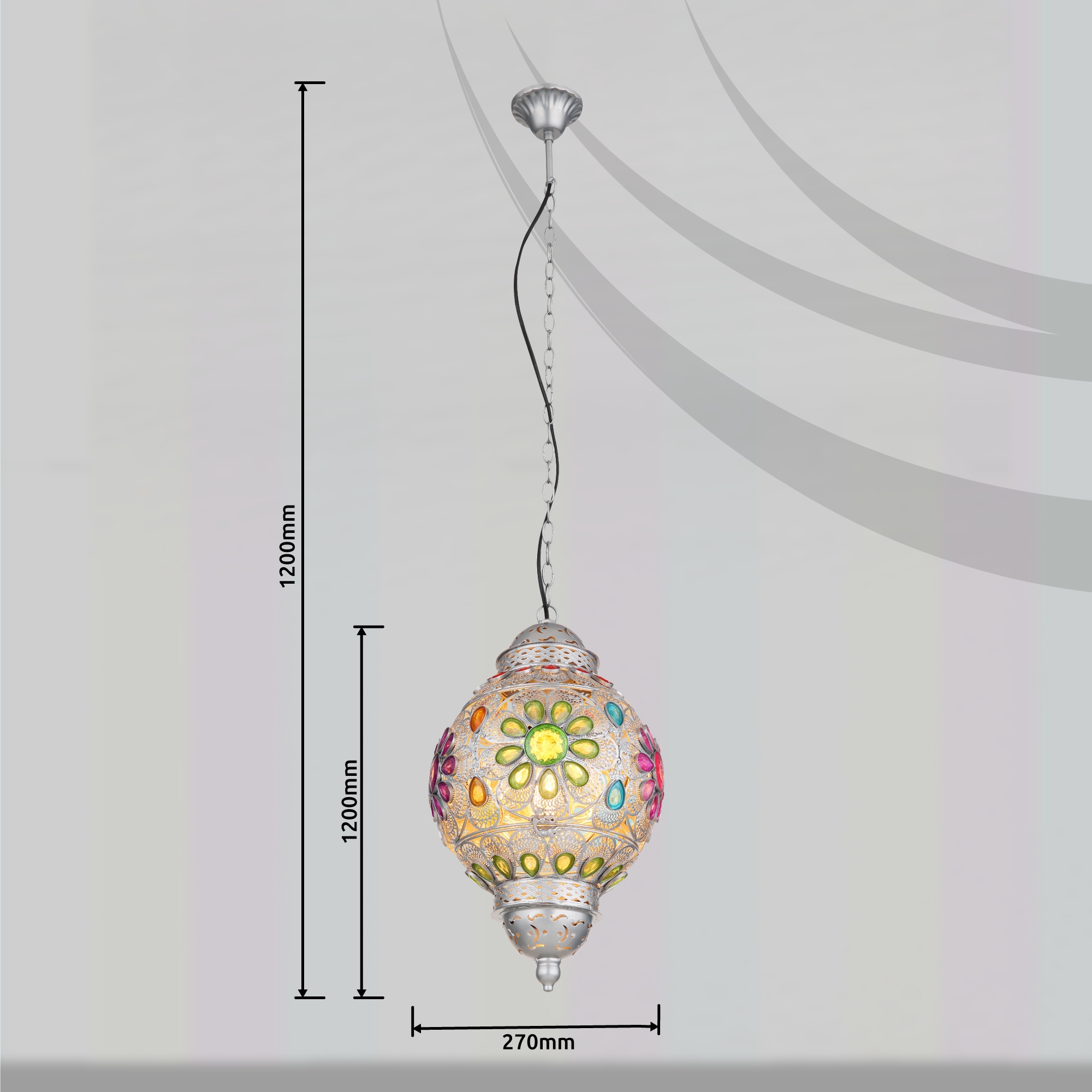 GLOBO LIGHTING Hängeleuchte »GELASIUS«, Leuchtmittel E27 | ohne Leuchtmittel, Hängelampe/Pendelleuchte/Esszimmer/Wohnzimmer/Esstisch