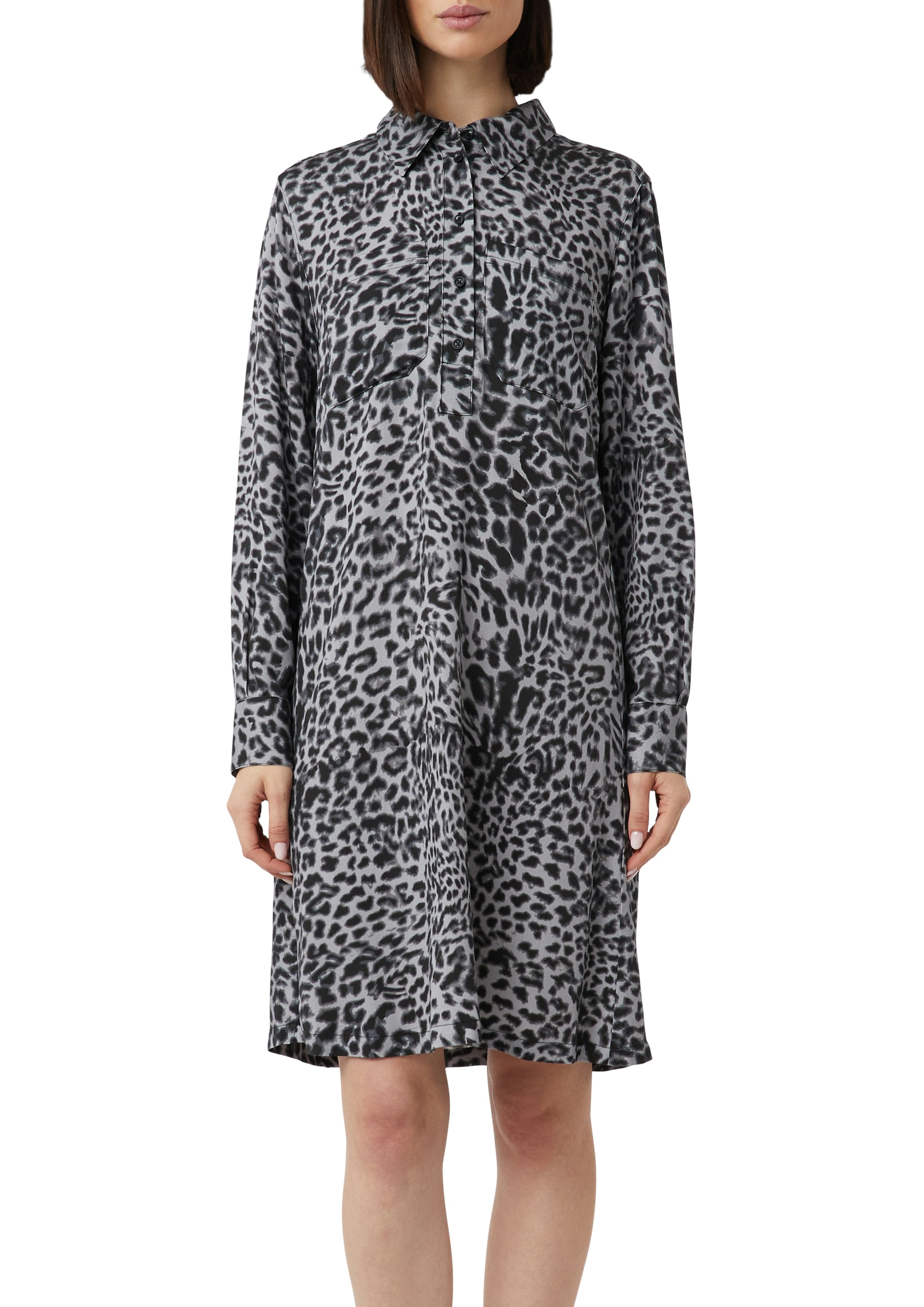 Comma Hemdblusenkleid, mit All-Over Leo Print günstig online kaufen