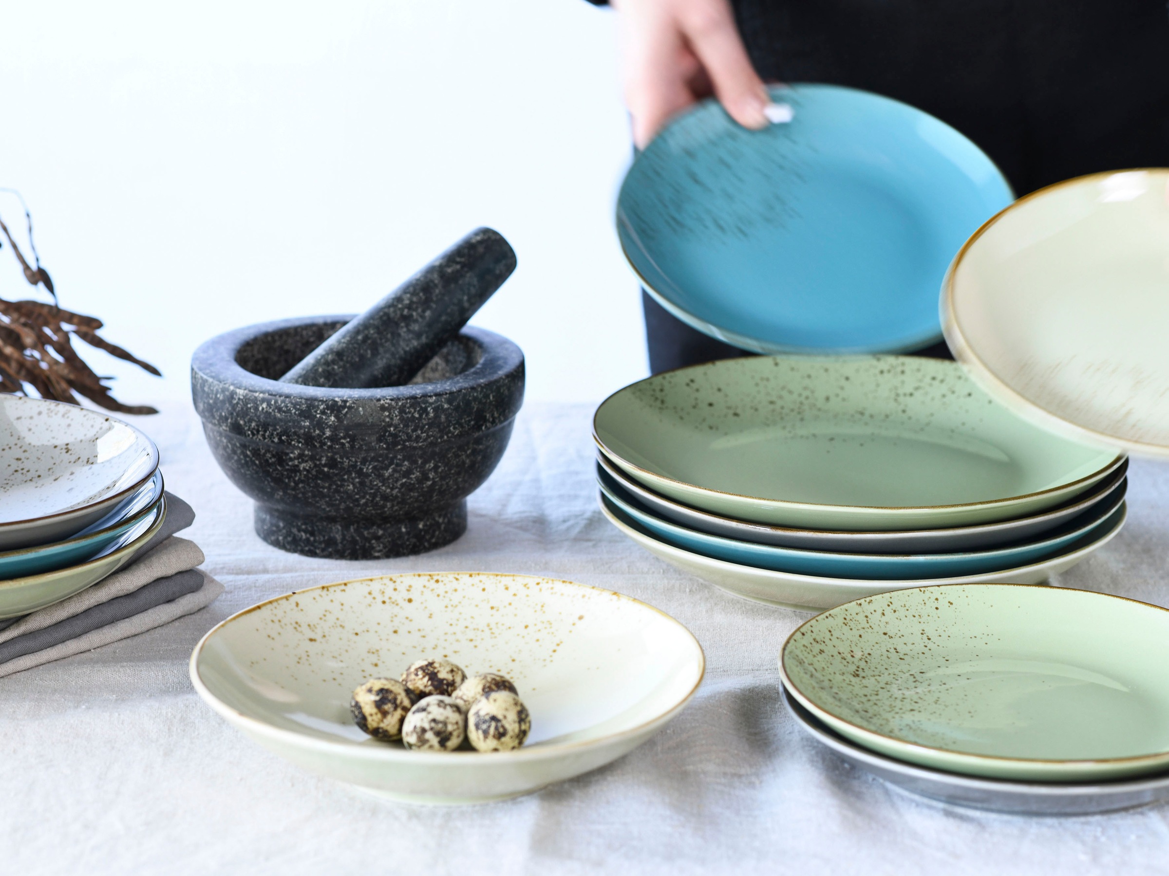 CreaTable Tafelservice "Geschirr-Set NATURE COLLECTION" Service, 12 Teile, günstig online kaufen