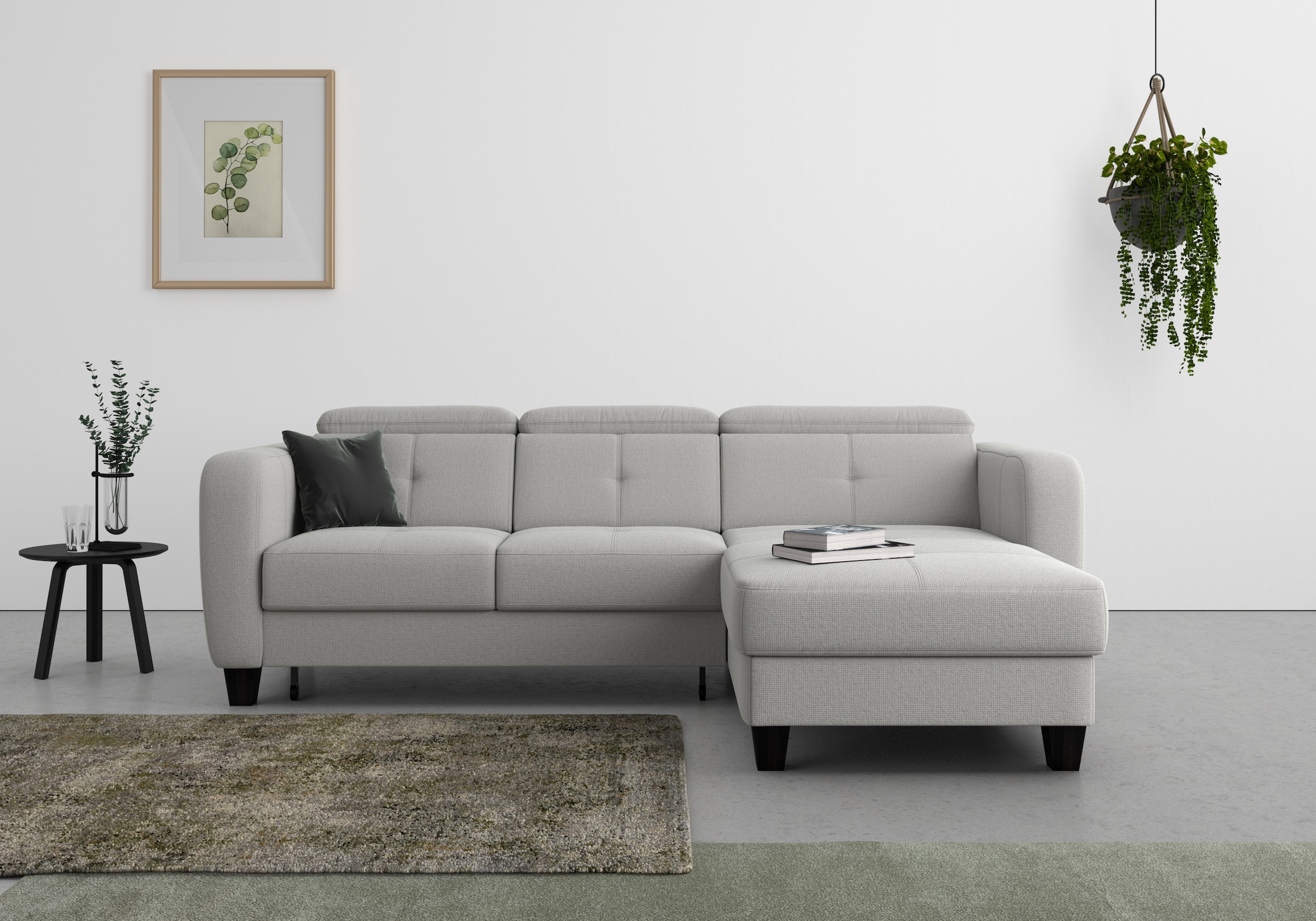 sit&more Ecksofa "Belluci L-Form" inklusive Federkern, wahlweise mit Schlaffunktion und Bettkasten