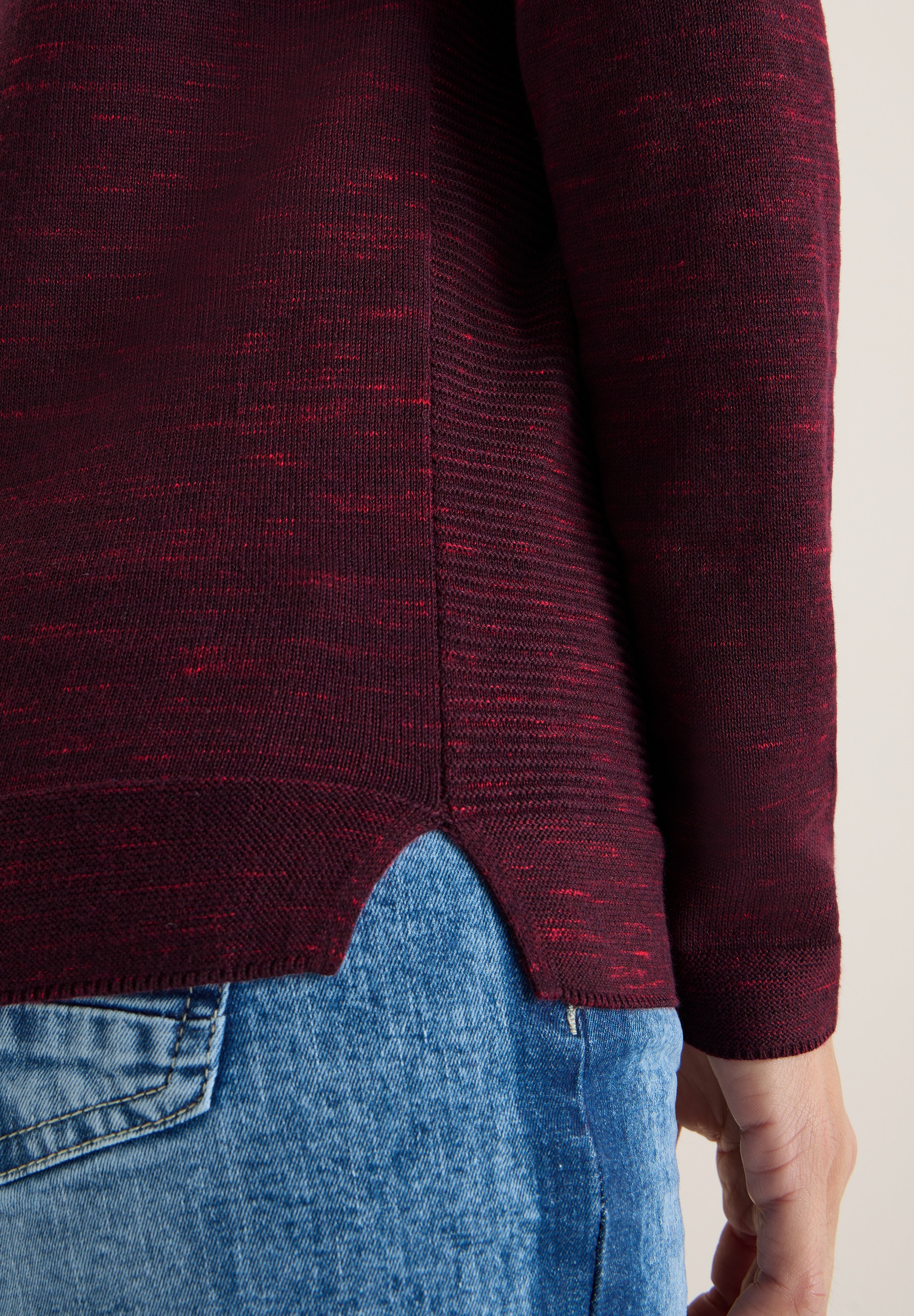 Cecil Rundhalspullover mit Struktur