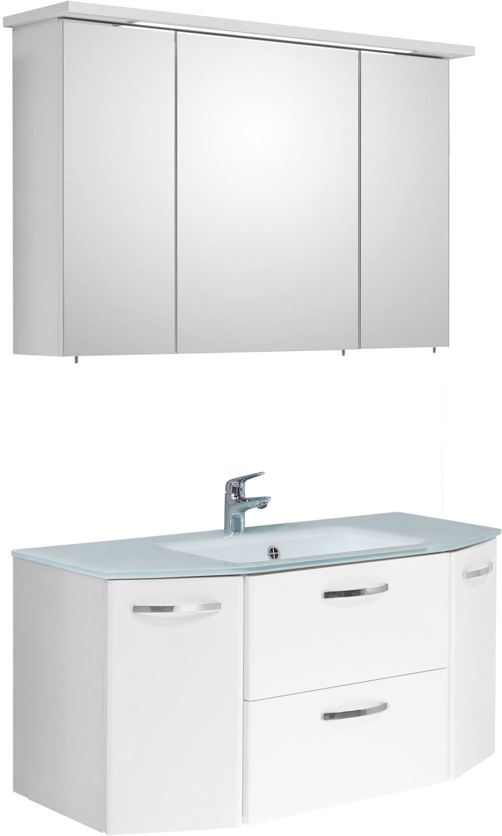 Saphir Badmöbel-Set "Quickset 326, 3-teilig, mit Glaswaschtisch" 3 Stk. tlg.