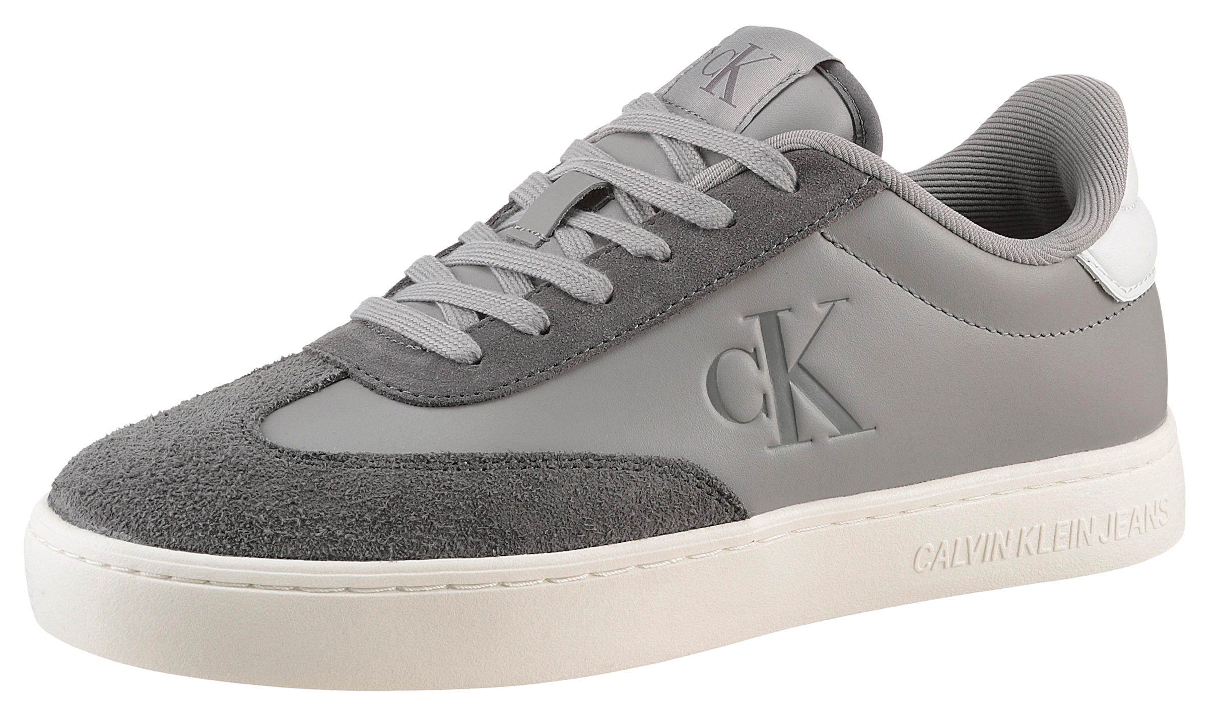 Calvin Klein Jeans Sneaker »CLASSIC CUPLOW LACEUP LTH FAD«, Basket-Sneaker, Schnürschuh, Freizeitschuh mit weichem Schaftrand