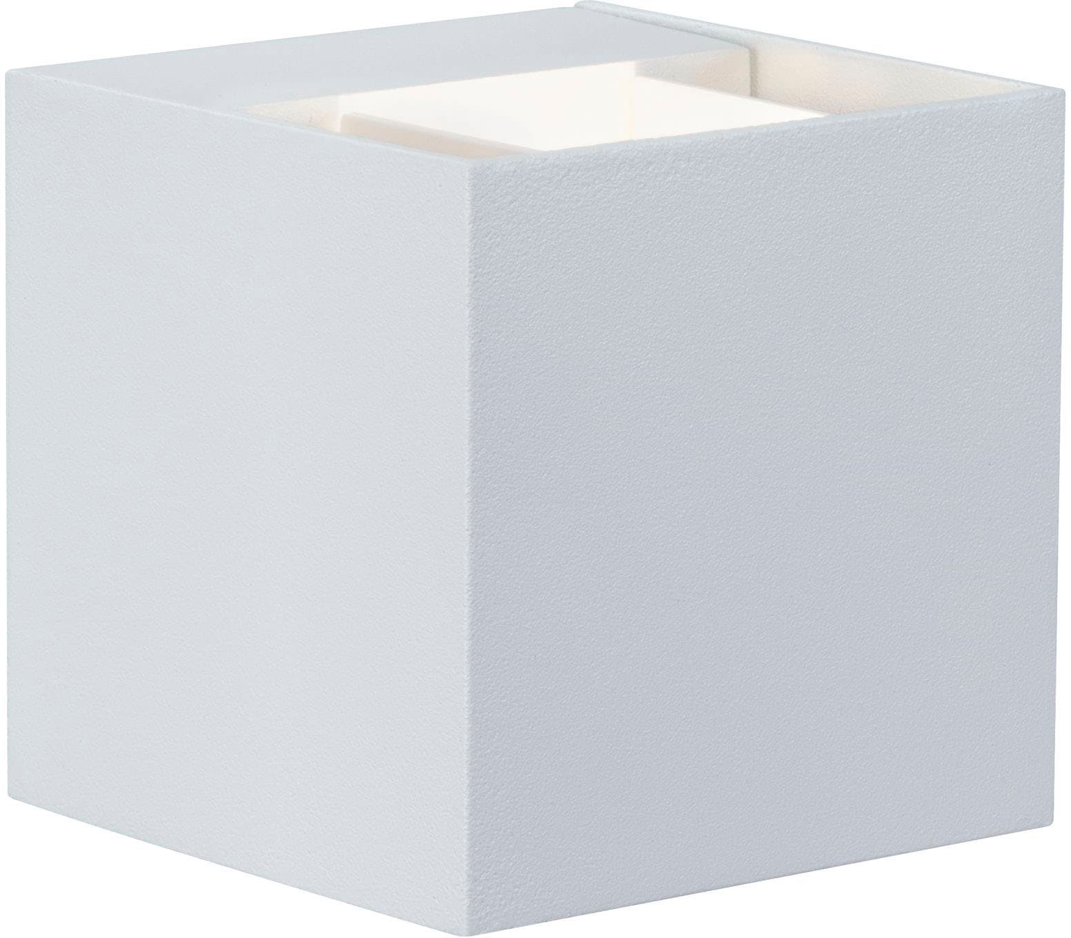 LED Außen-Wandleuchte PAULMANN, B:8cm H:8cm T:8cm, weiß, Leuchten, "Outdoor 230V Cybo LED 2x3,5W 230V IP65 eckig 80x80mm Grau Aluminium", Outdoor