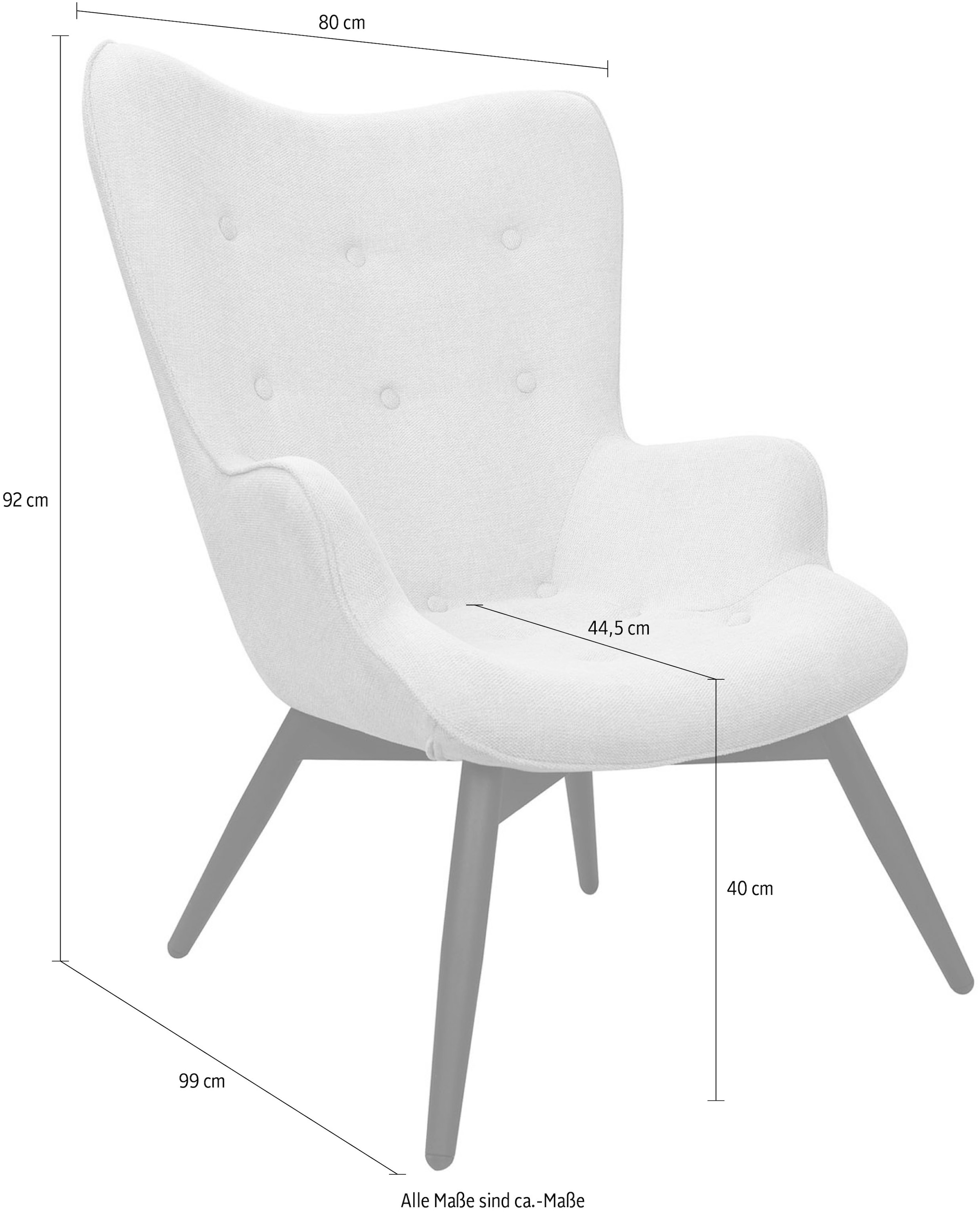 SalesFever Sessel »Komfortabler Relaxsessel zum Entspannen«, (1 St.), Eleganz durch dekorative Knopfheftung