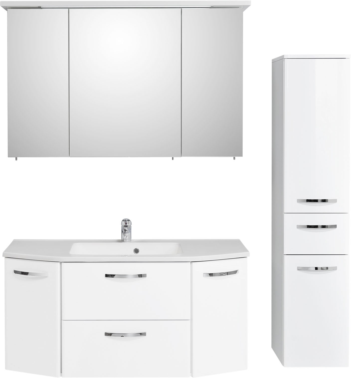 Saphir Badmöbel-Set »Quickset 326, 4-teilig, mit Mineralmarmorwaschtisch« 4 Stk. tlg.