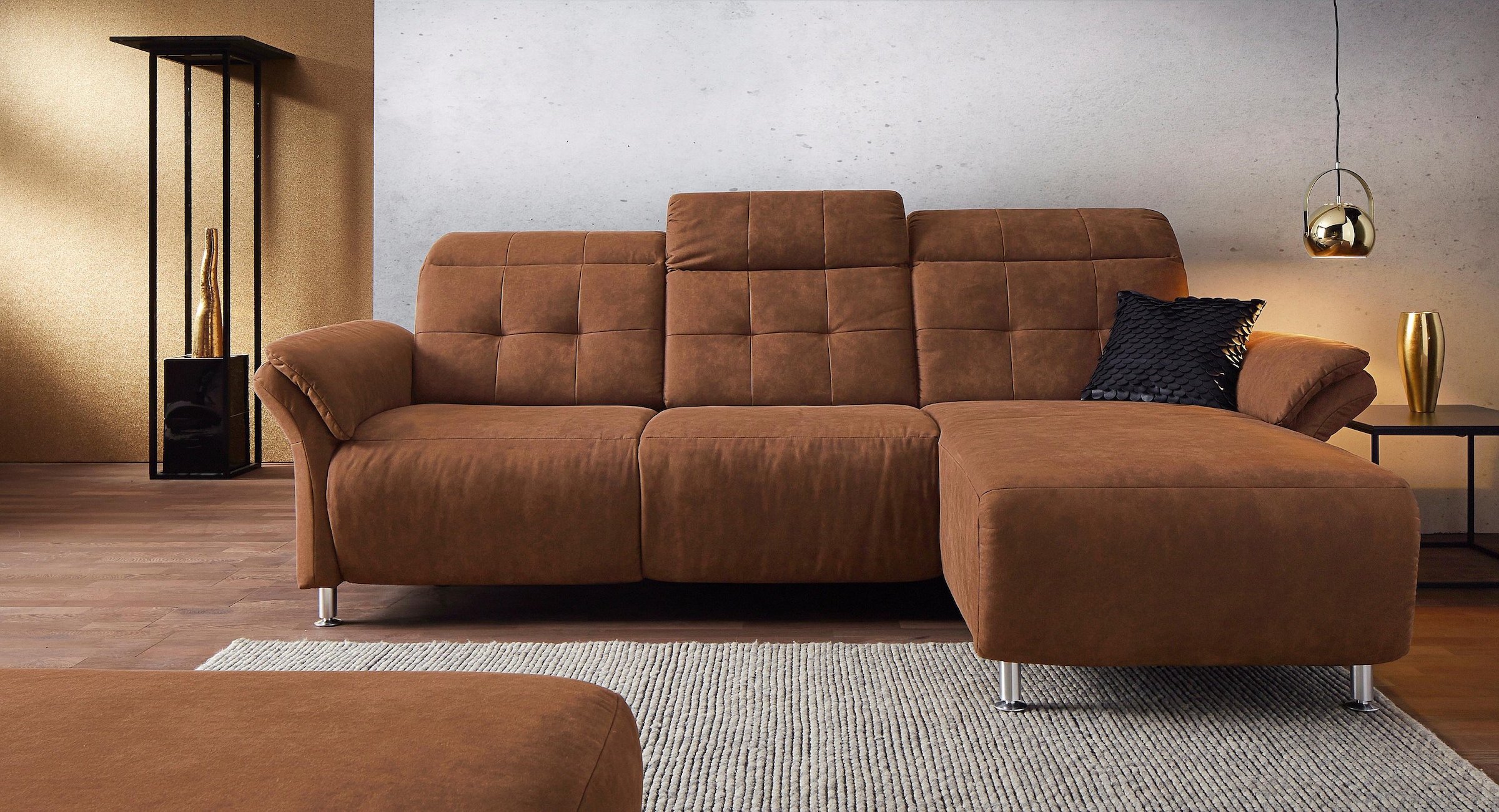 Home affaire Ecksofa "Manhattan L-Form" 2 Sitze mit elektrischer Relaxfunkt günstig online kaufen