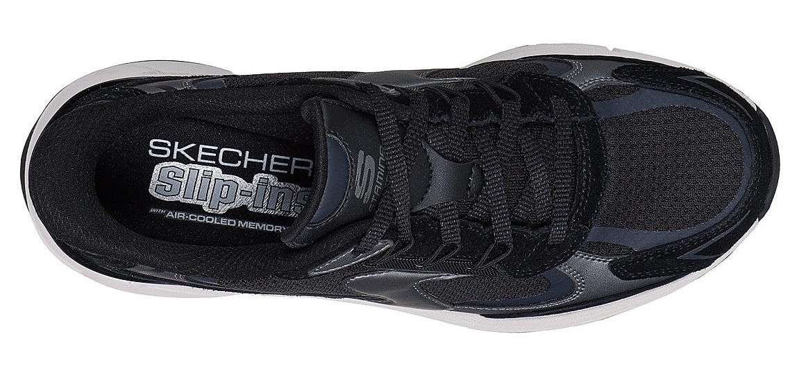 Skechers Slip-On Sneaker »STAMINA SPORT«, Retro Sneaker, Schnürschuh mit Metallic-Besätzen