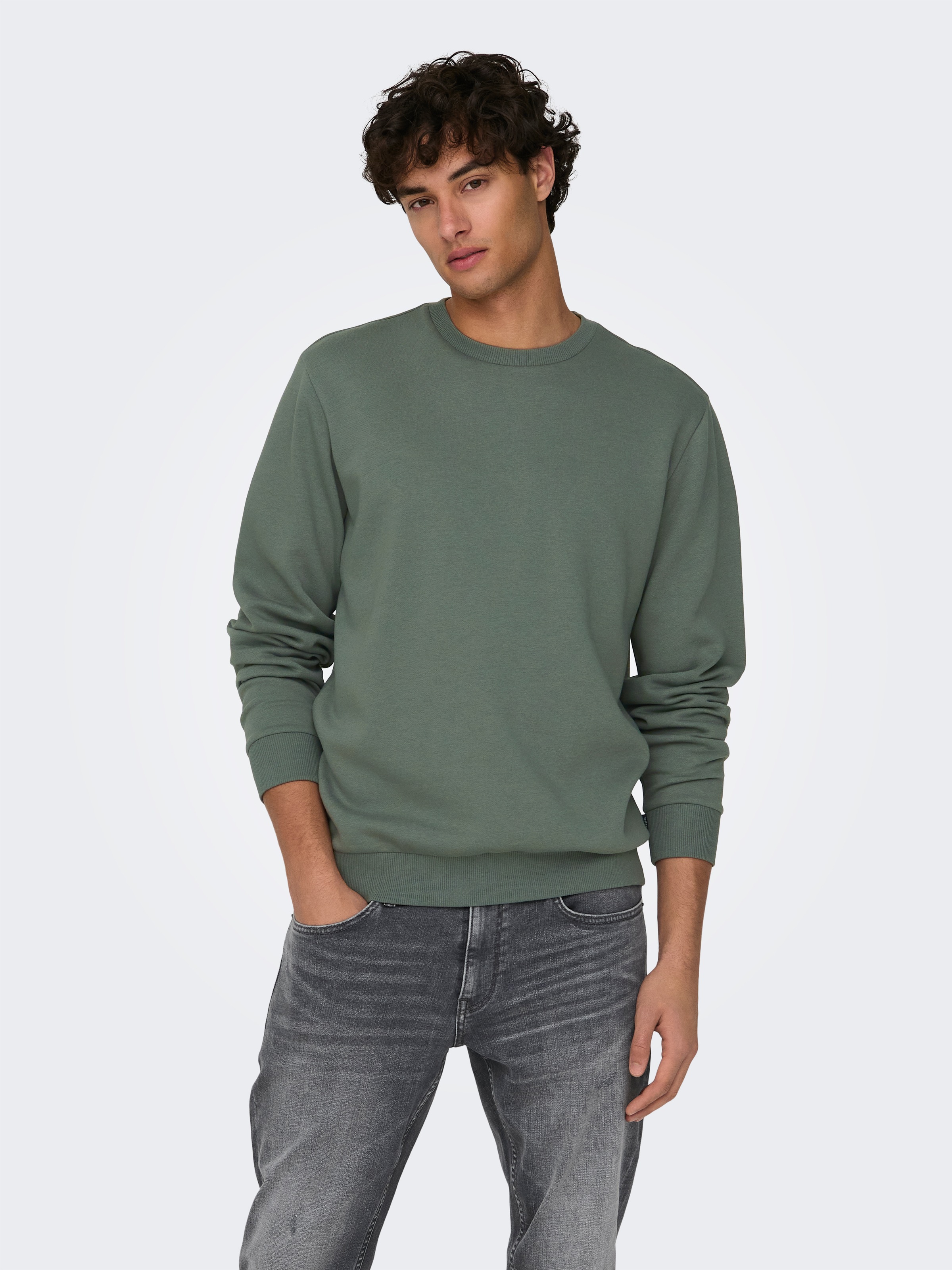 ONLY & SONS "ONSCERES CREW NECK NOOS", Baumwollmischung, regular fit