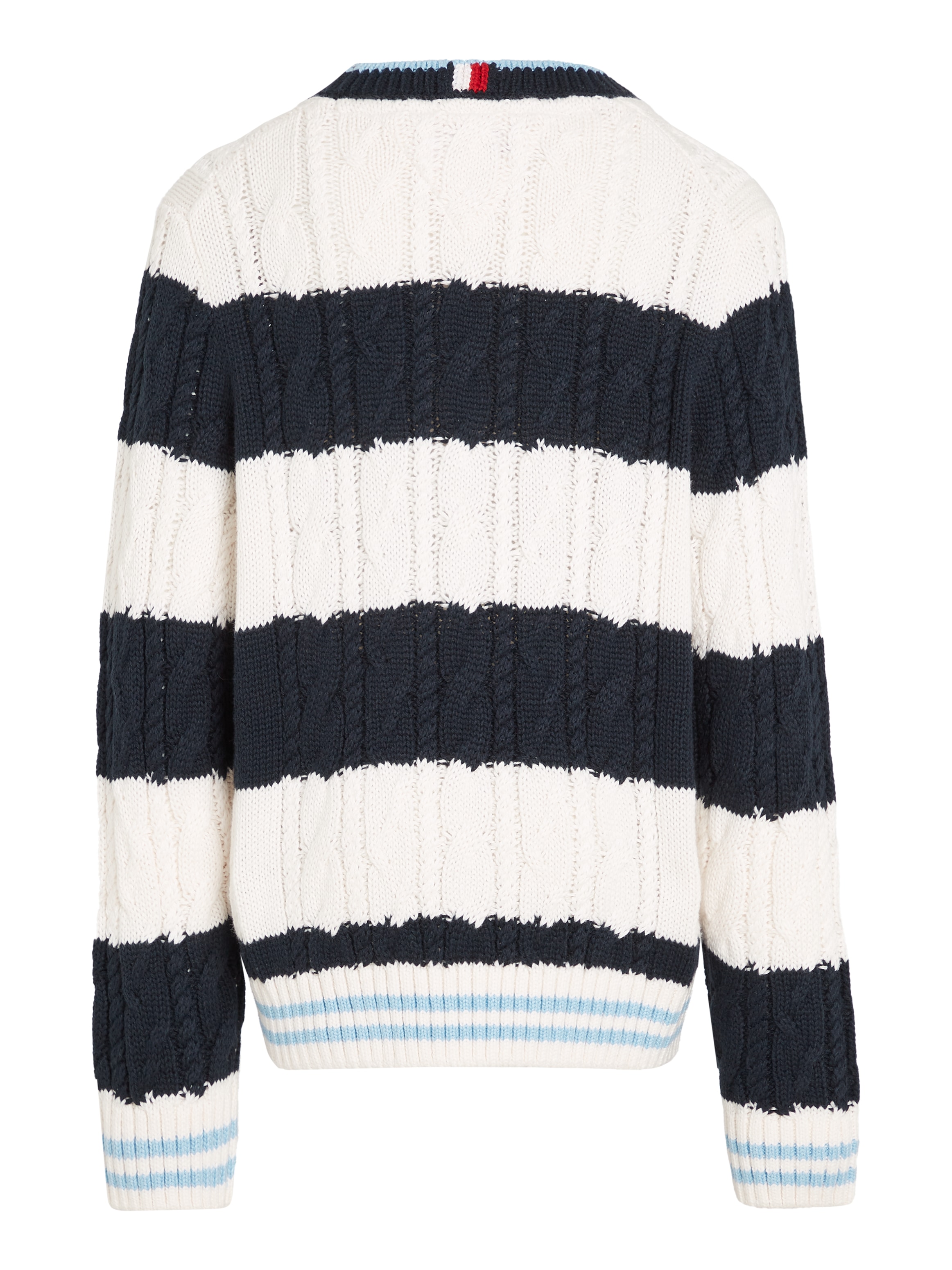 Tommy Hilfiger Strickpullover »COLORBLOCK CABLE REGULAR SWEATER«, Kinder bis 16 Jahre mit Logostickerei