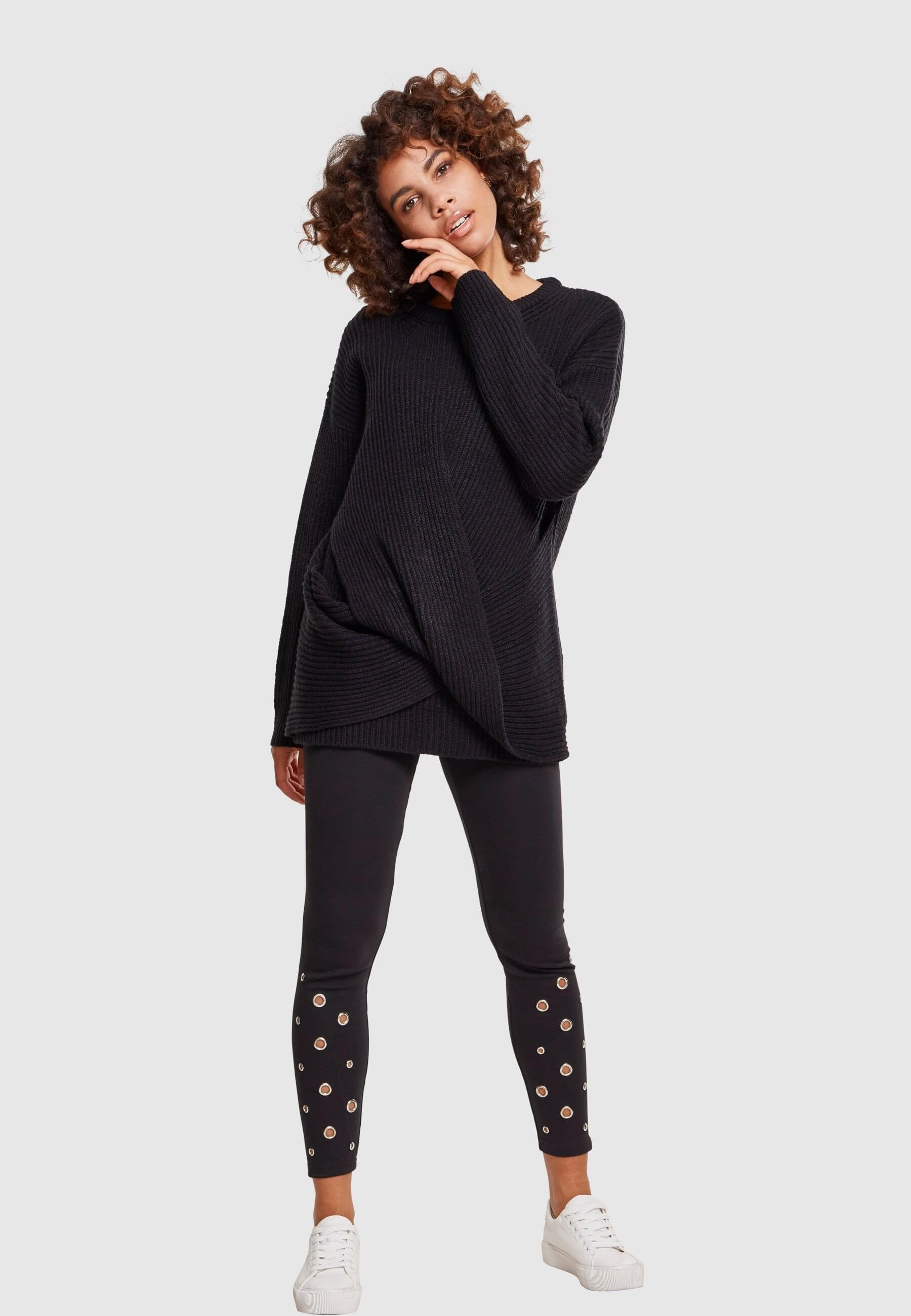 URBAN CLASSICS Rundhalspullover »Urban Classics Damen Ladies Wrapped Sweater«, (1 tlg.)
