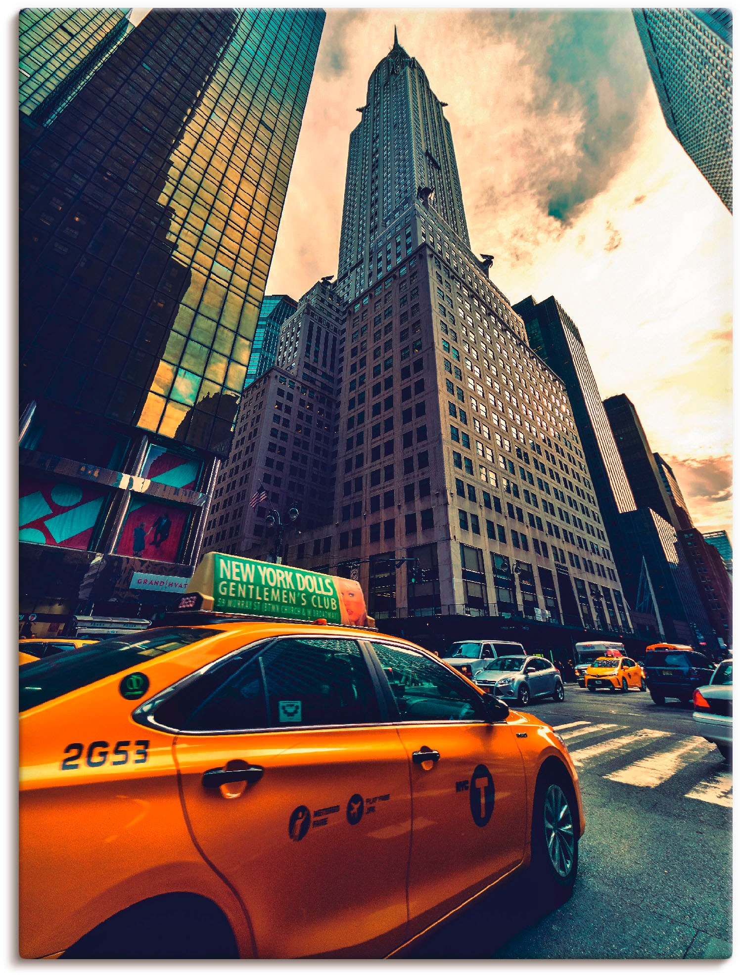 Artland Paveikslas »Taxi in New York« Gebäude ...