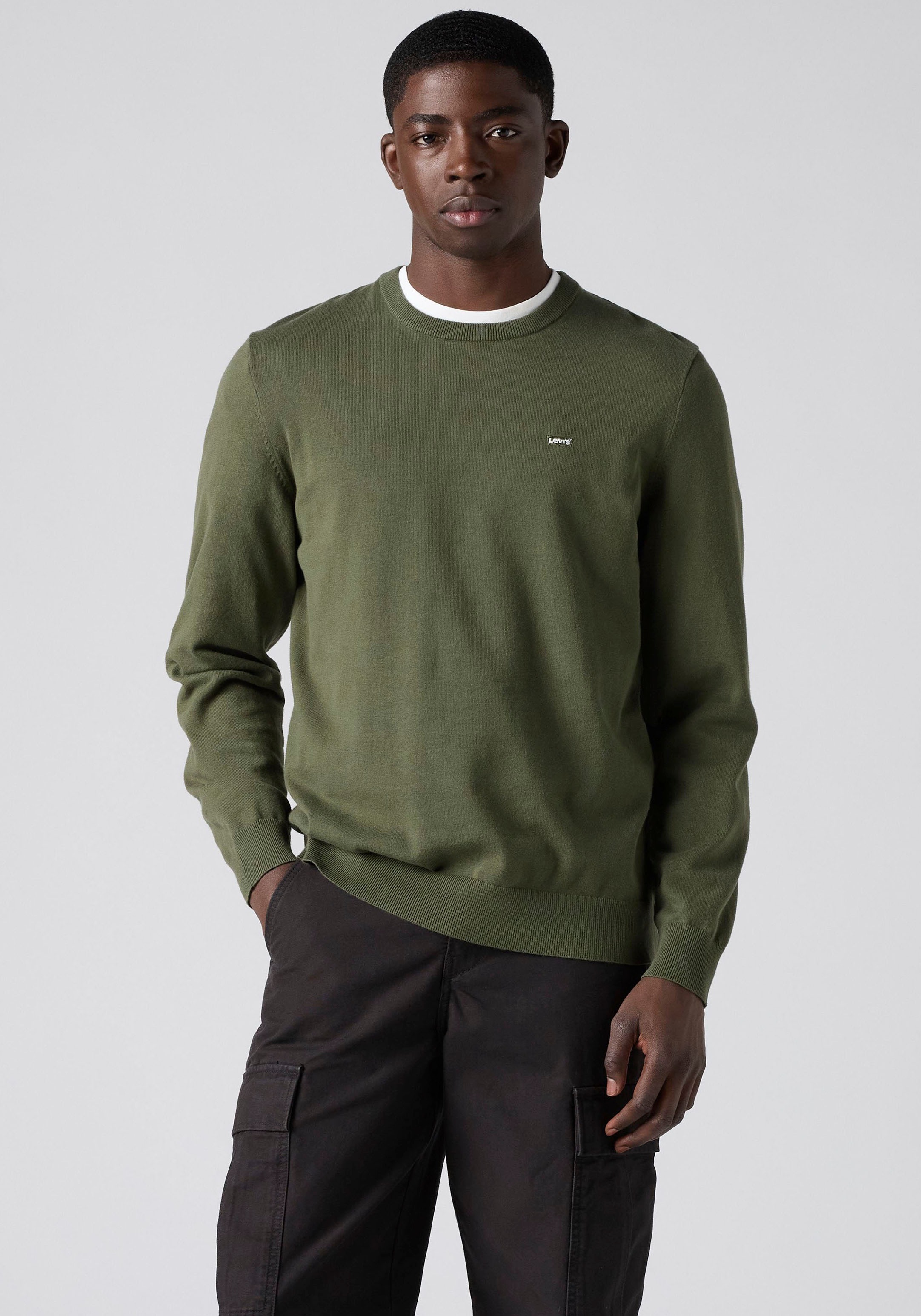 Levis Rundhalspullover "LIGHTWEIGHT HM SWEATER" Feingerippte Abschlüsse günstig online kaufen