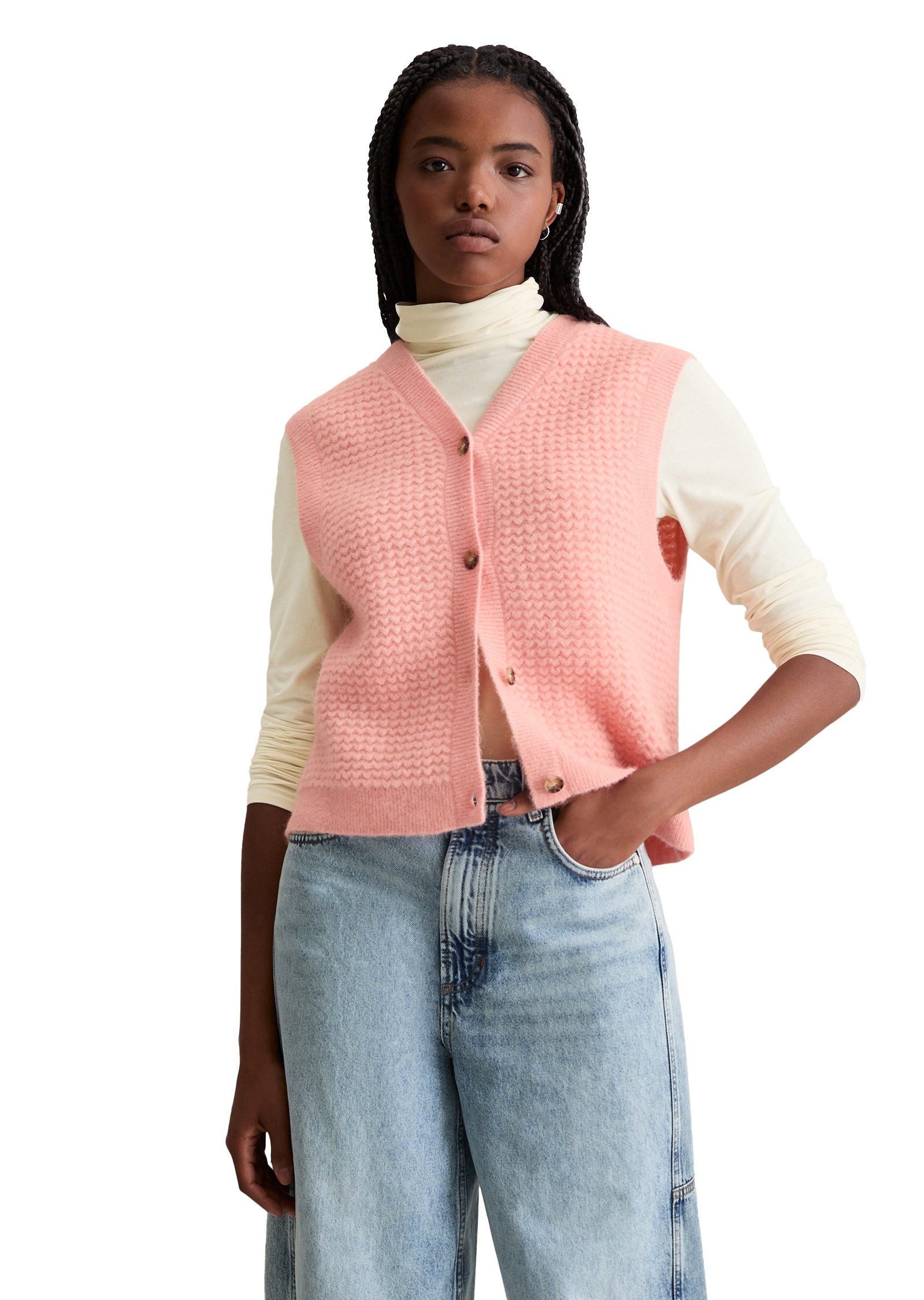 Marc OPolo DENIM Pullunder mit Knöpfen, regular fit, aus Wolle-Mix, moderne günstig online kaufen