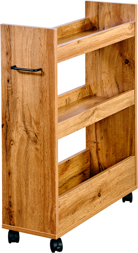KESPER® Küchenregal »Nischenregal, FSC«, (1 St.), mit 3 Abstellflächen und 4 Rädern, davon 2 mit Bremse