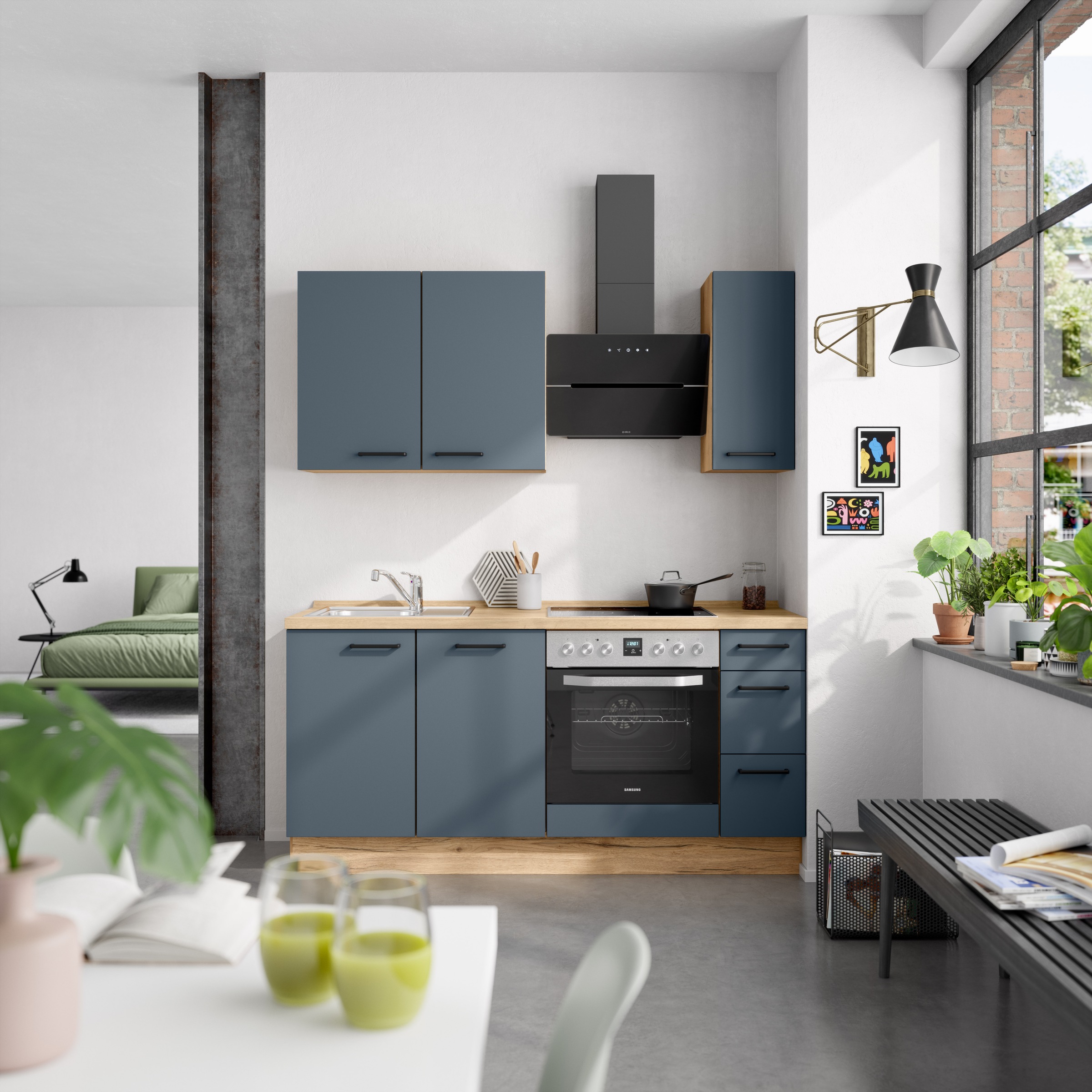 nobilia® Küchenzeile »"Easytouch II"«, vormontiert, Ausrichtung wählbar, Breite 180 cm, wahlw. mit E-Geräten