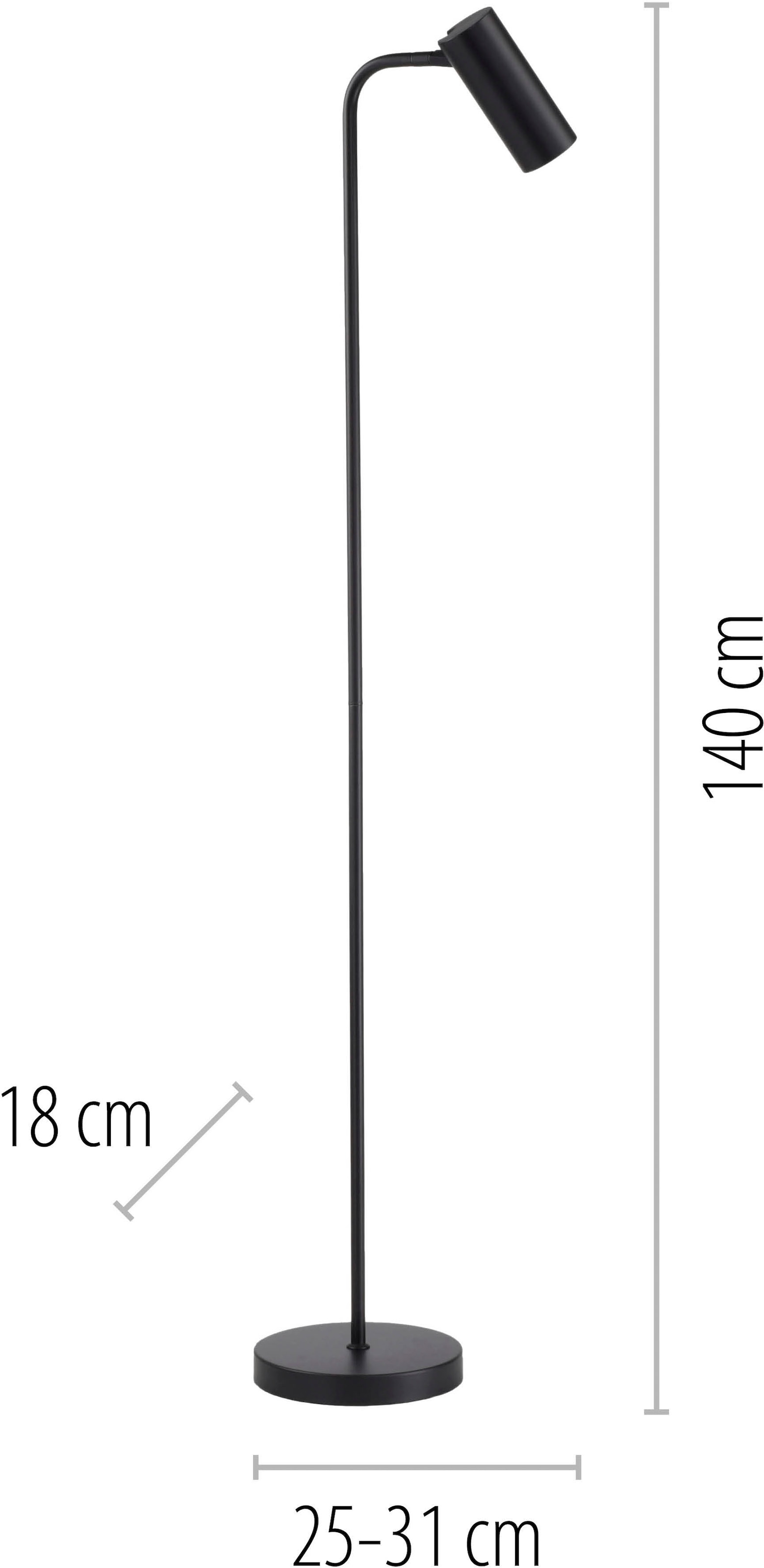 SCHÖNER WOHNEN-Kollektion LED Stehlampe »RIK« GU10 1 Stk. Warmweiß SCHÖNER WOHNEN Kollektion, dreh- und schwenkbar