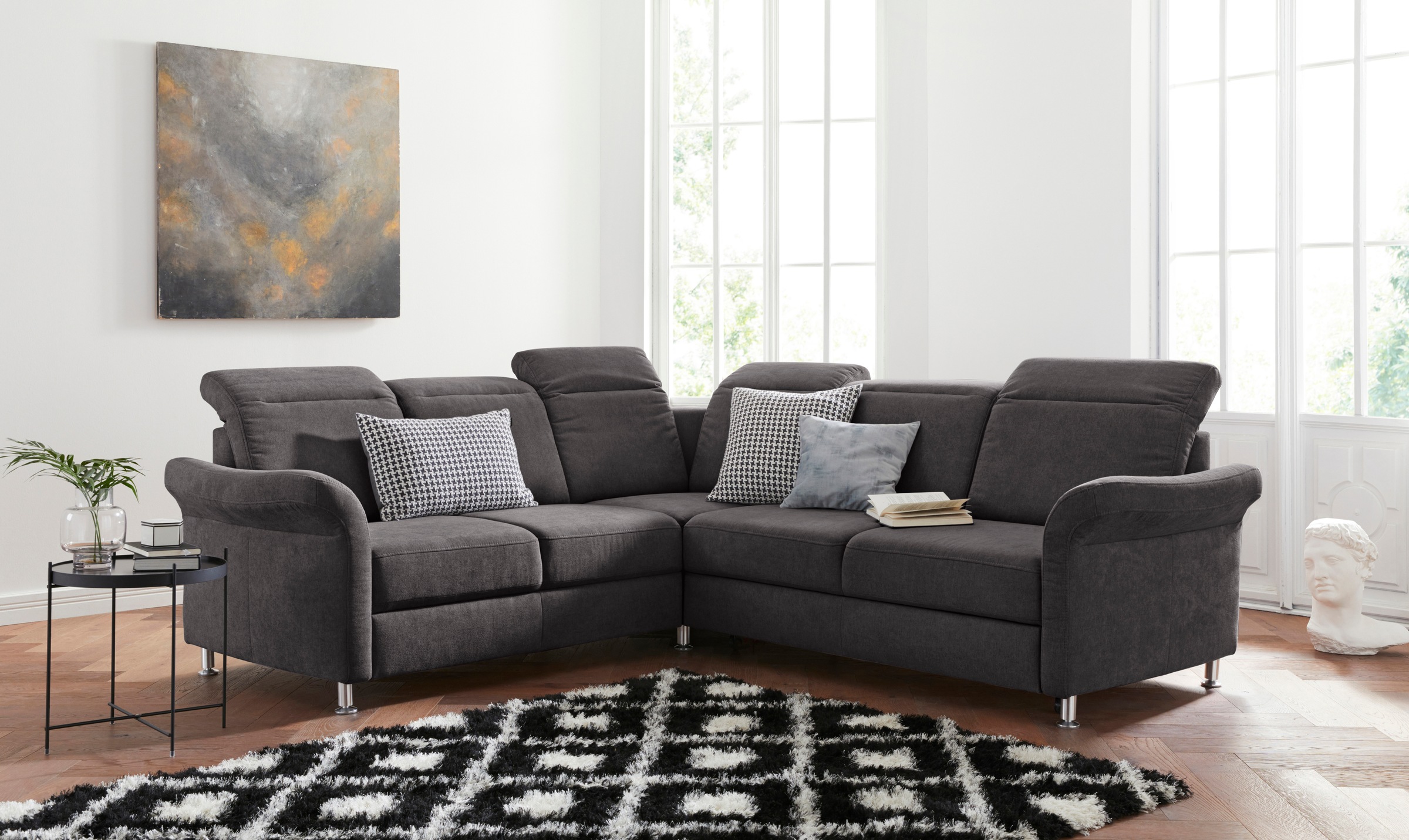 sit&more Ecksofa "Darwin L-Form", inklusive Federkern, wahlweise mit Kopfte günstig online kaufen