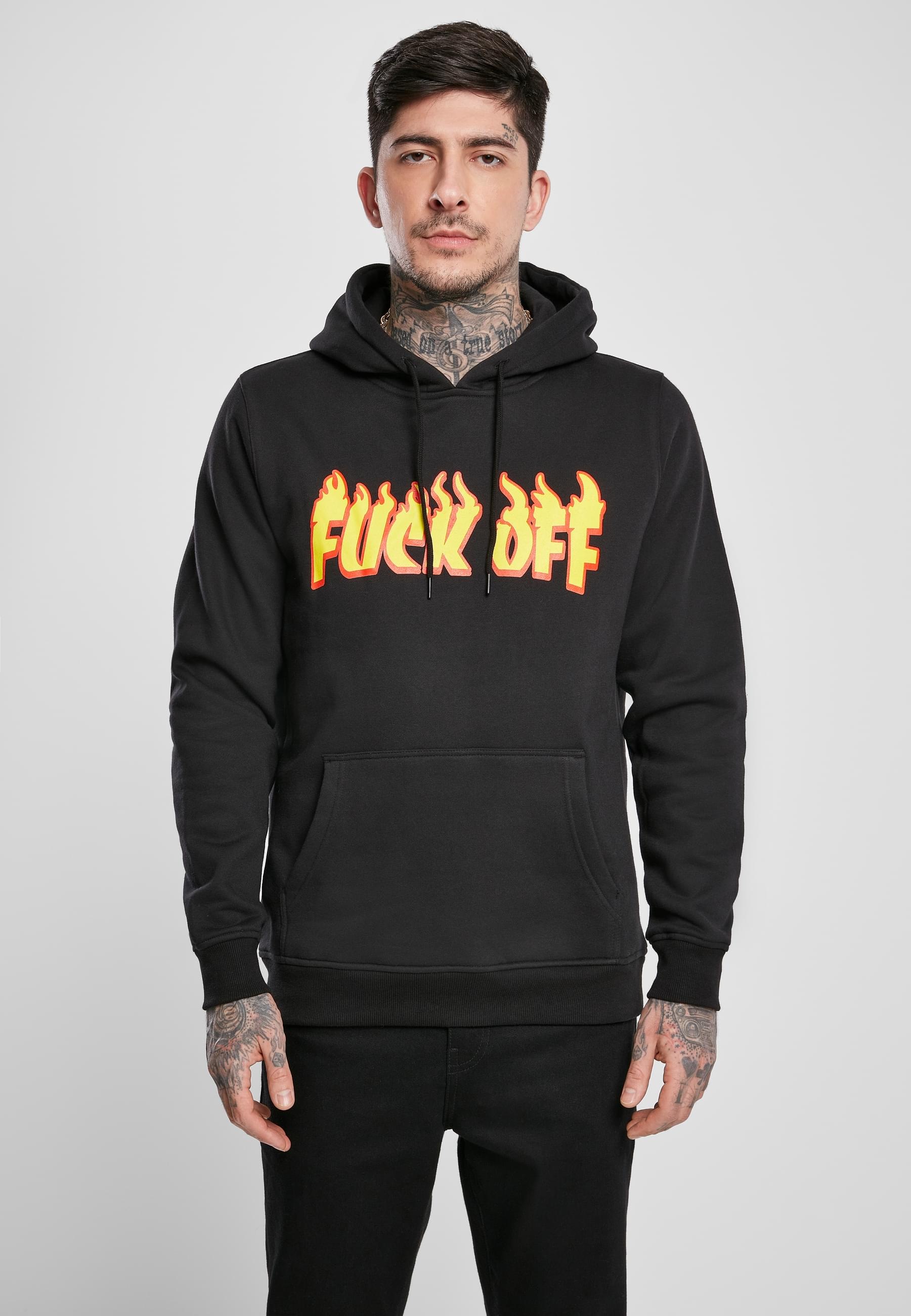 MisterTee Sweatshirt »MisterTee Herren Fuck Off Flames Hoody«, (1 tlg.)