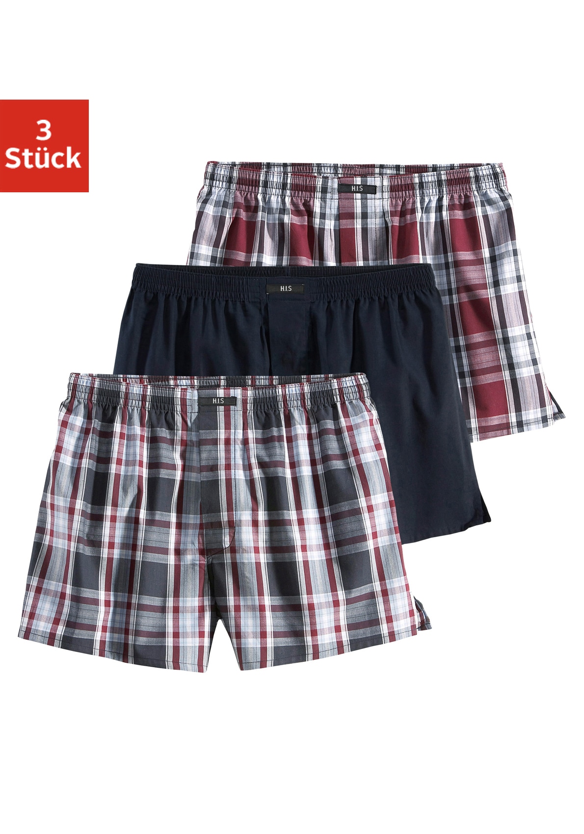H.I.S Webboxer Packung, 3 Stk. tlg., in bequemer Passform günstig online kaufen