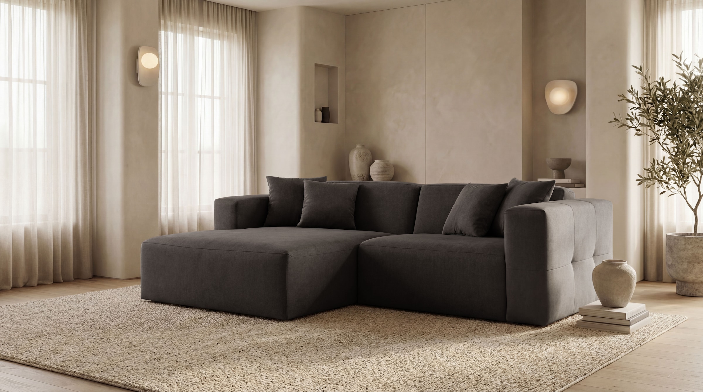 OTTO home Ecksofa "Kelani" mit dekorativer Knopfsteppung an den Armlehnen