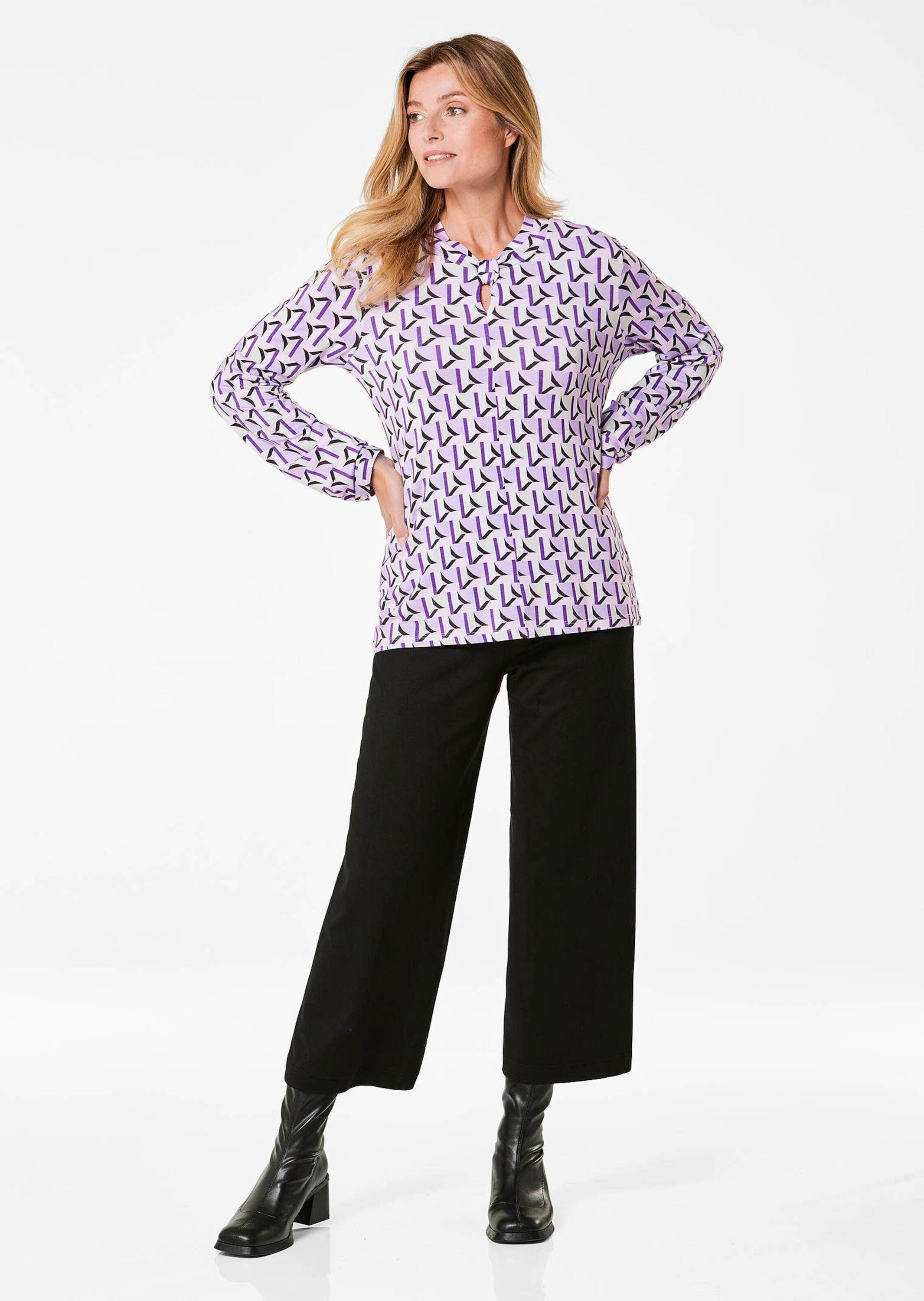 GOLDNER Print-Shirt "Schönes Druckshirt mit außergewöhnlichem Ausschnitt" A günstig online kaufen