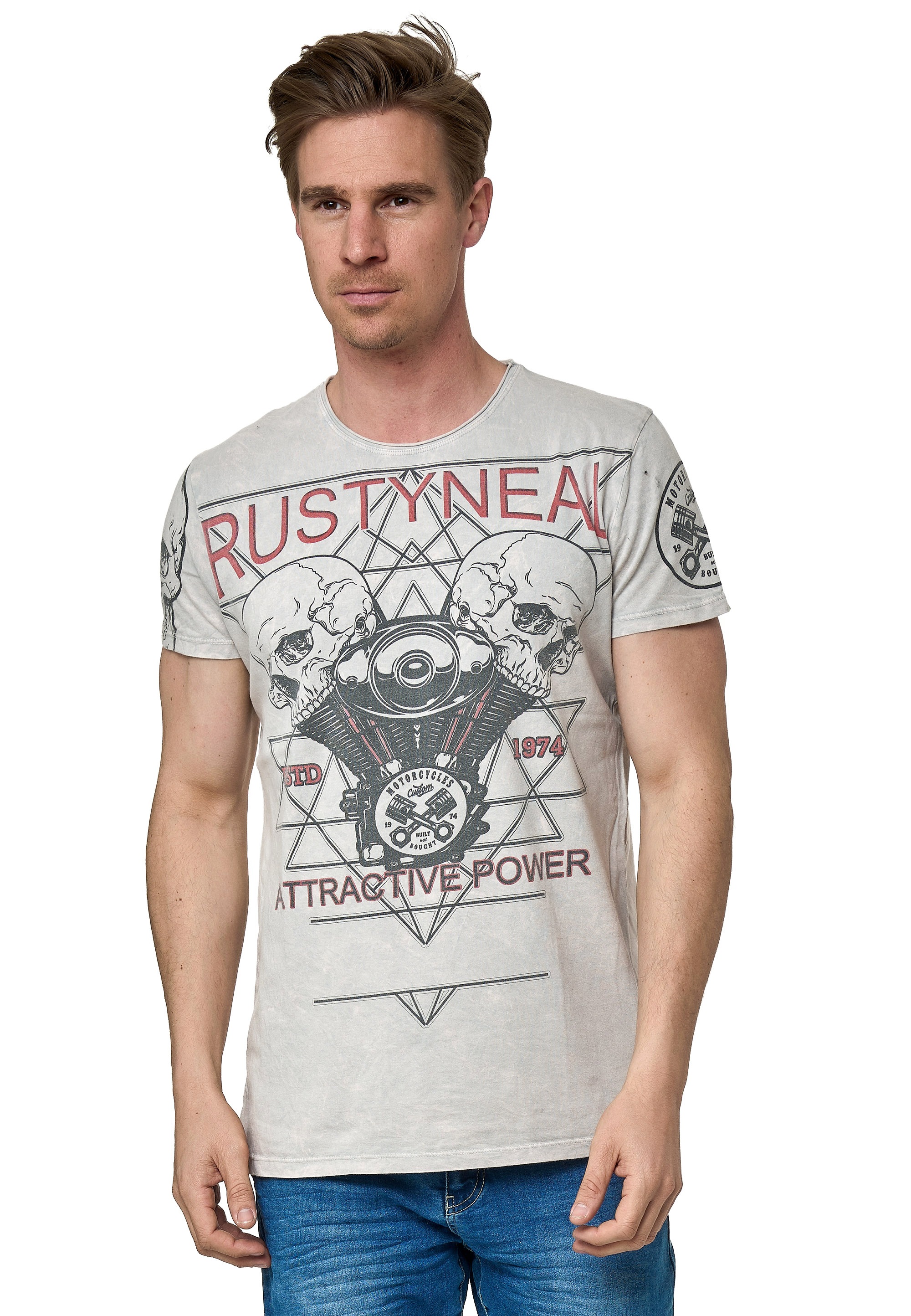 Rusty Neal T-Shirt mit coolem Frontprint