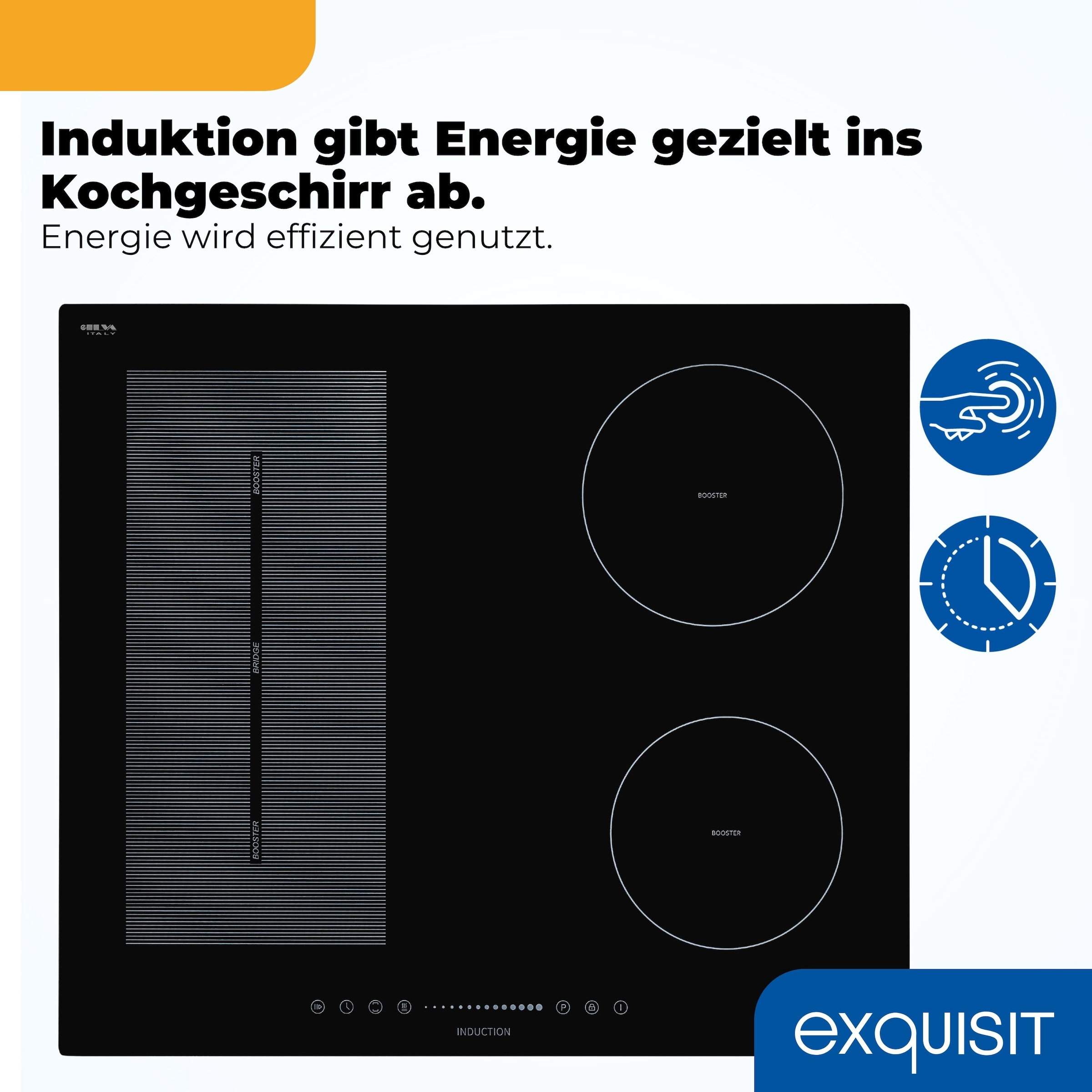 exquisit Induktions-Kochfeld »EKI600-B-490« Brücken-, Stop&Go- und Warmhaltefunktion für flexibles Kochen