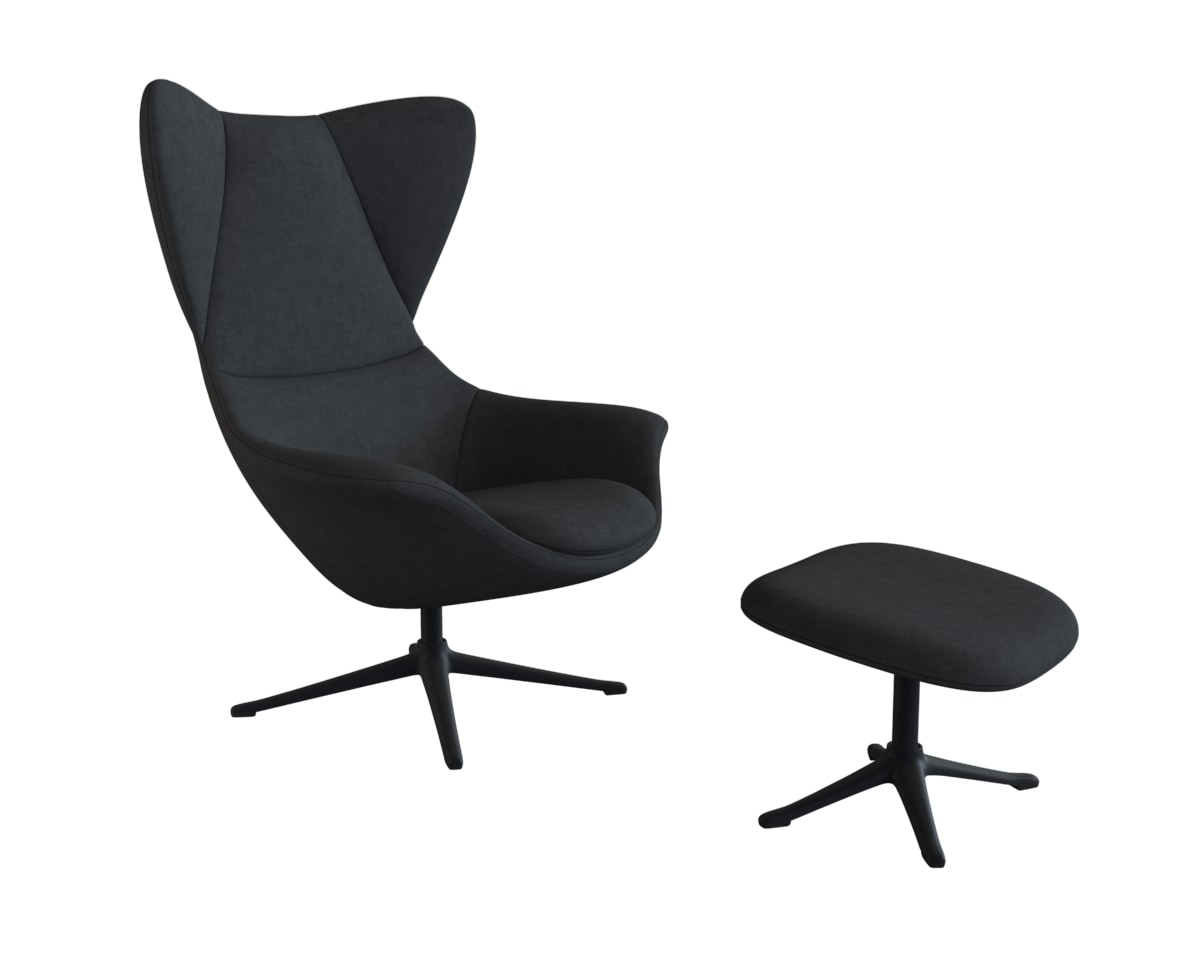 FLEXLUX Ohrensessel »Stilo Relaxsessel, TV-Sessel«, Solitär, Stil-Ikone, drehbar, Fuß schwarz