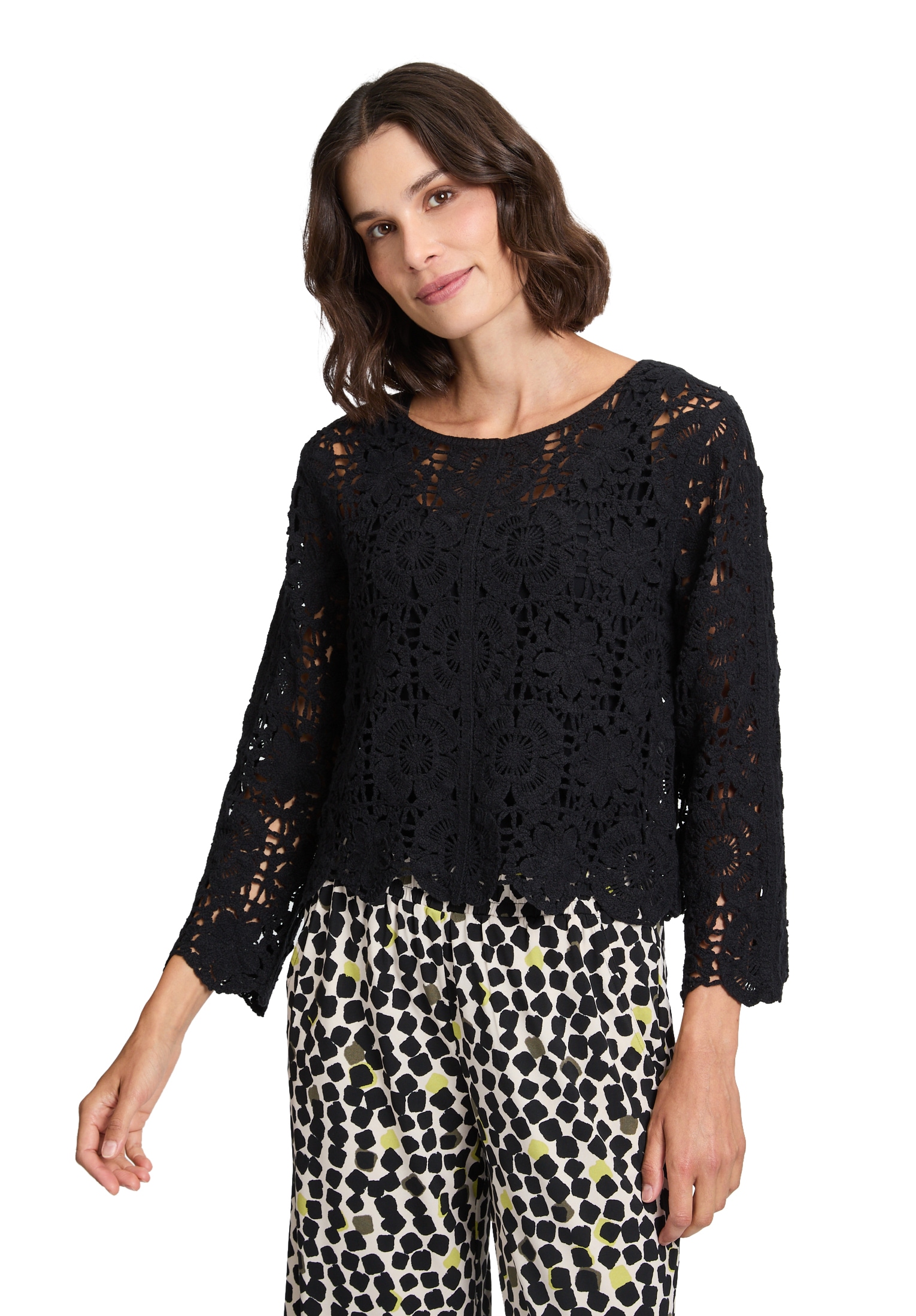 Betty Barclay Strickpullover "Betty Barclay Damen Lochstrick-Pullover mit U günstig online kaufen