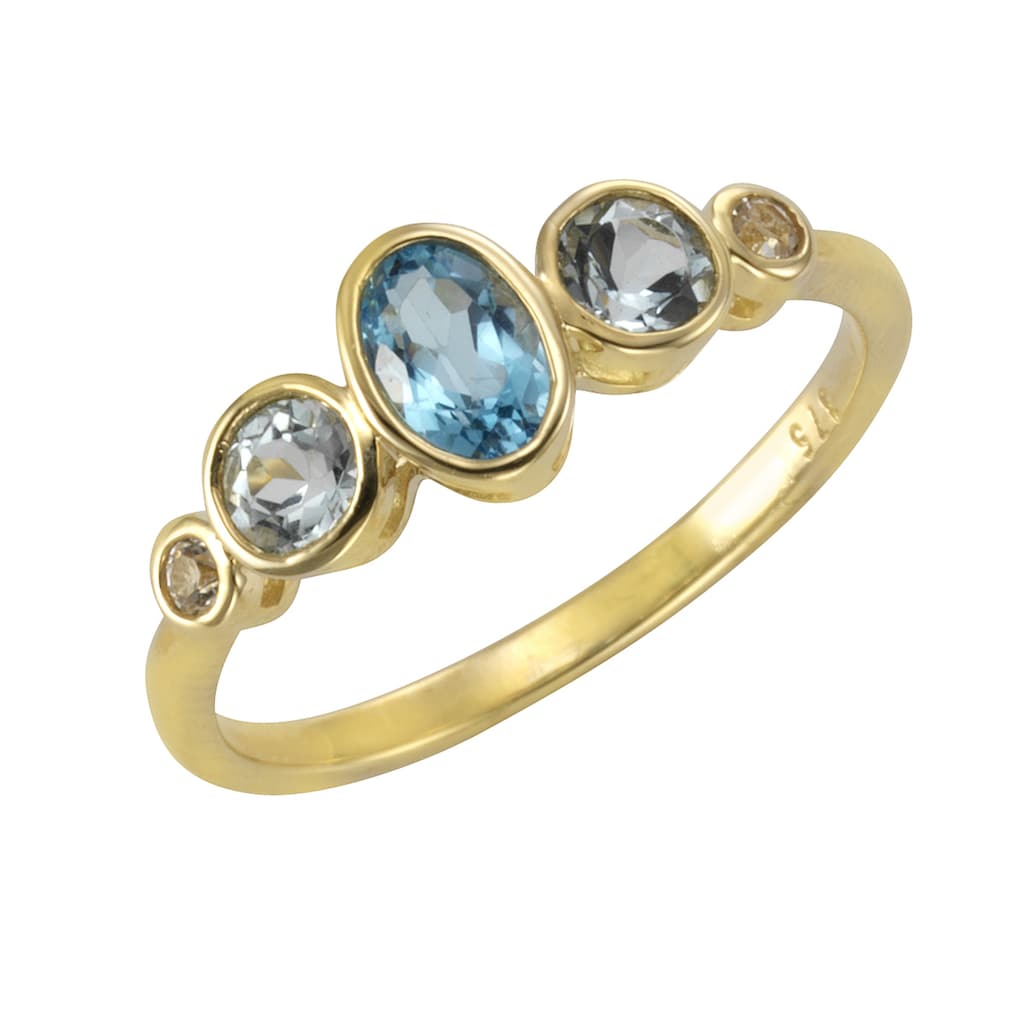 Vivance Fingerring »375/- Gelbgold mit Blautopas/Weißtopas«