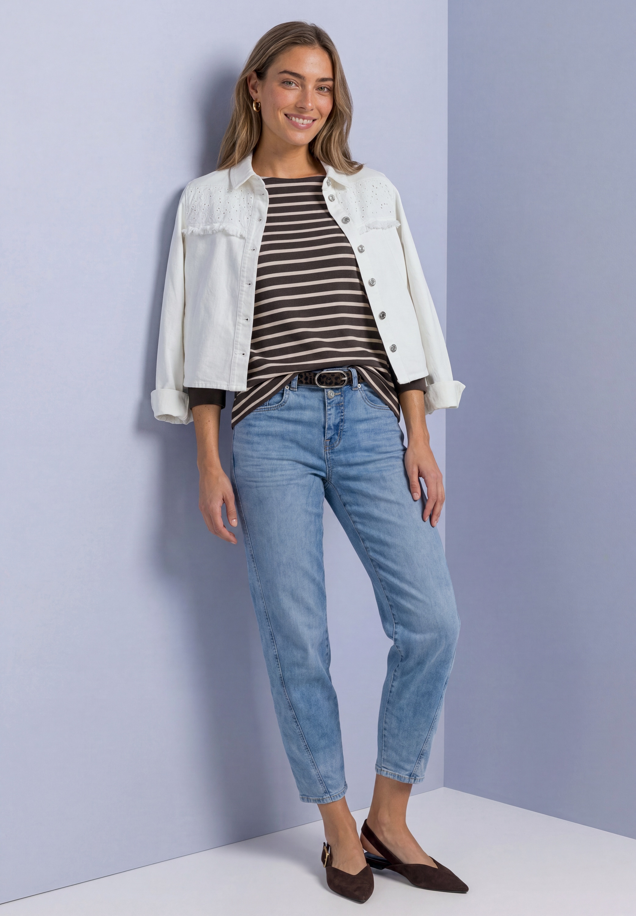 STREET ONE 3/4-Arm-Shirt Streifenshirt, Baumwolle, 3/4-Arm