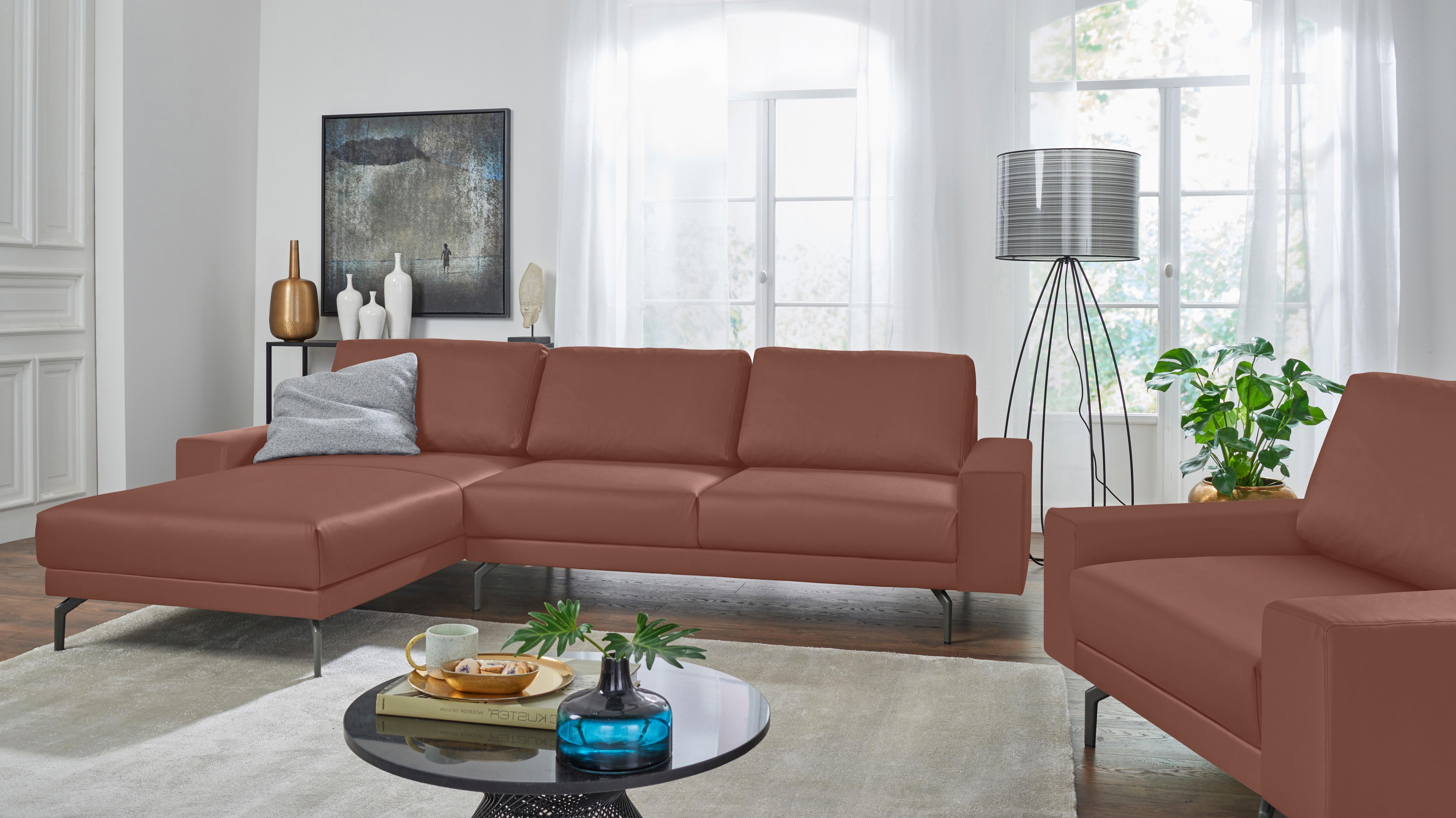 Creation BY ROLF BENZ Ecksofa "CR.450, Designecksofa, Polsterecke, Breite 294cm, L-Form" Armlehne breit und niedrig, Alugussfüße in umbragrau, Breite 294 cm