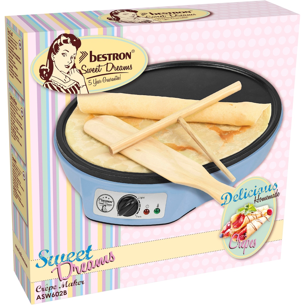 bestron Crêpesmaker »ASW602B im Retro Design, für Crepes mit Ø 30 cm«, 1000 W