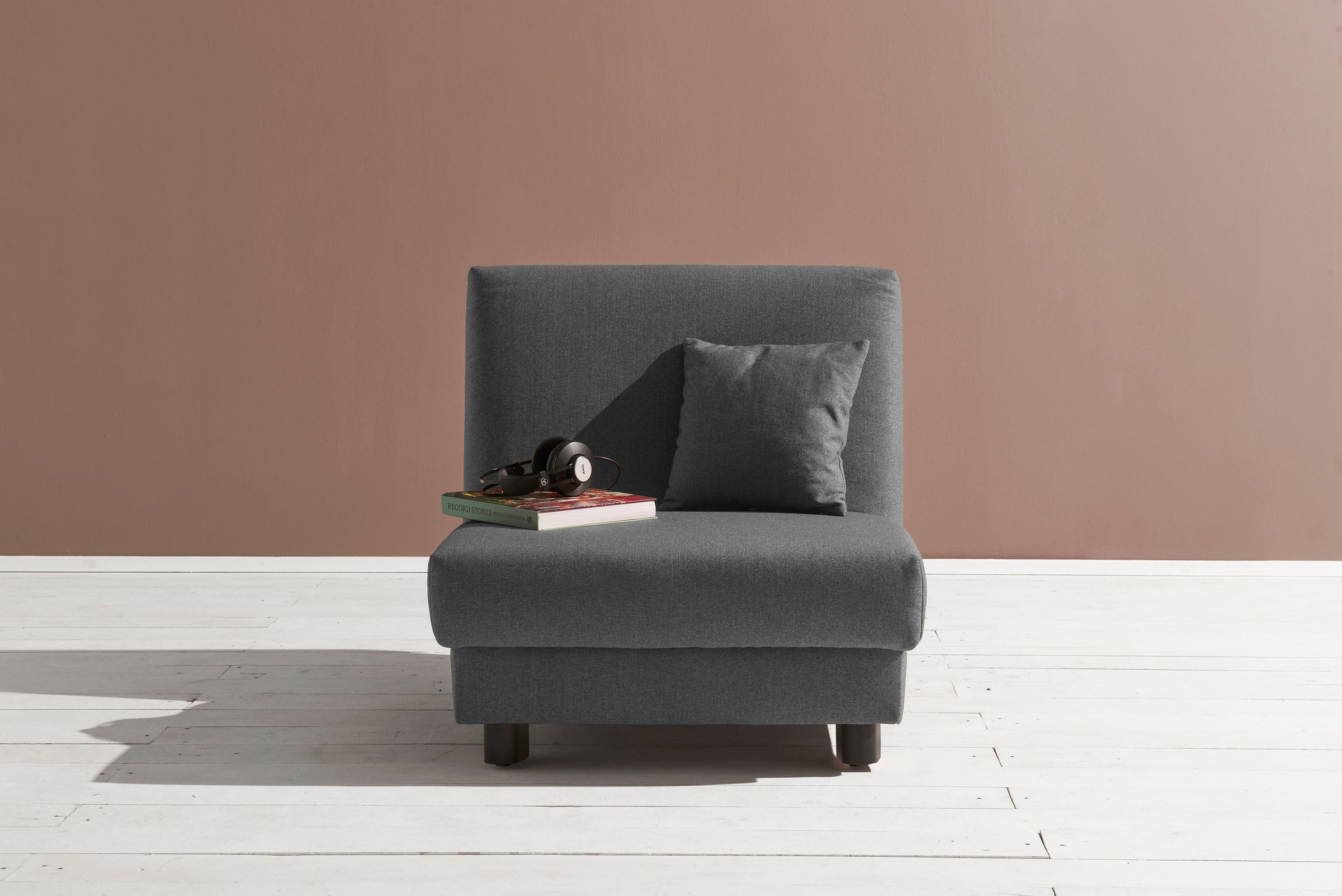 ell + ell Schlafsofa »Enny«, Liegefläche Breite 80 cm, Liegehöhe 45 cm, Füße schwarz, Rückenlehne