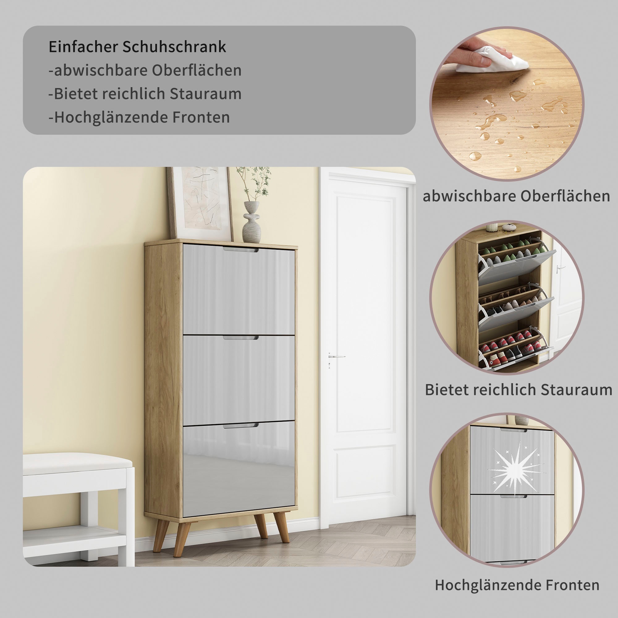 OTTO home Schuhschrank »Lund« FSC-zertifiziertem Holz, ABS-Kanten, Breite 62 cm