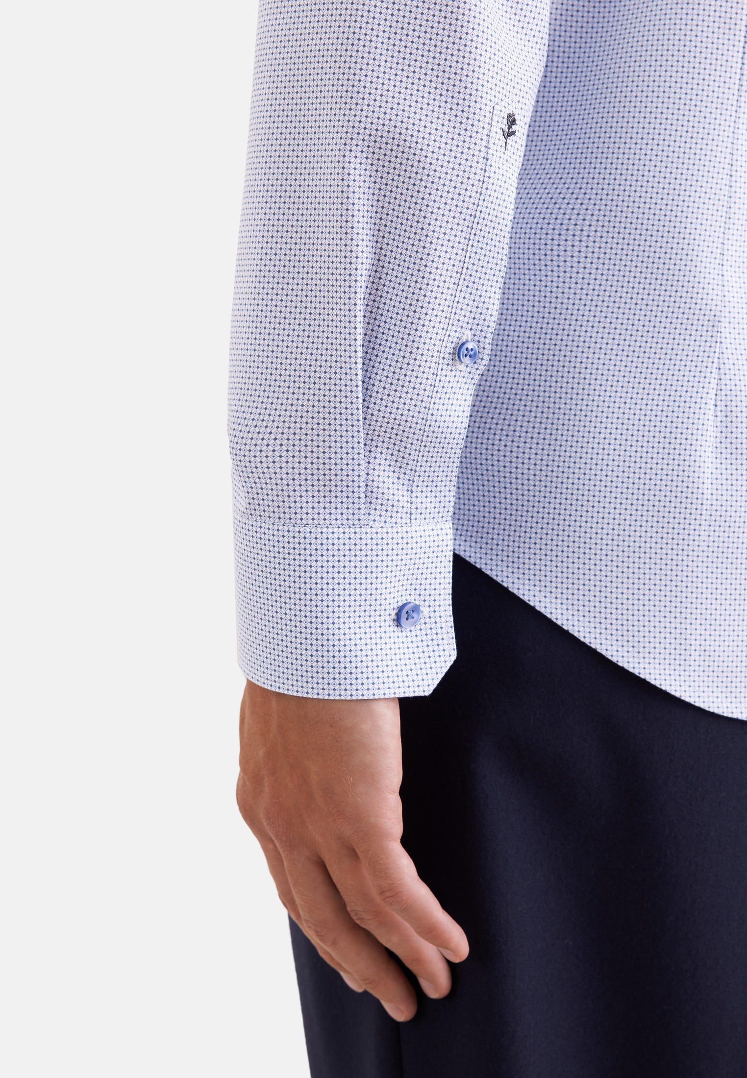 seidensticker Businesshemd »Schwarze Rose« Slim 1/1 Extra lang Kentkragen Druck
