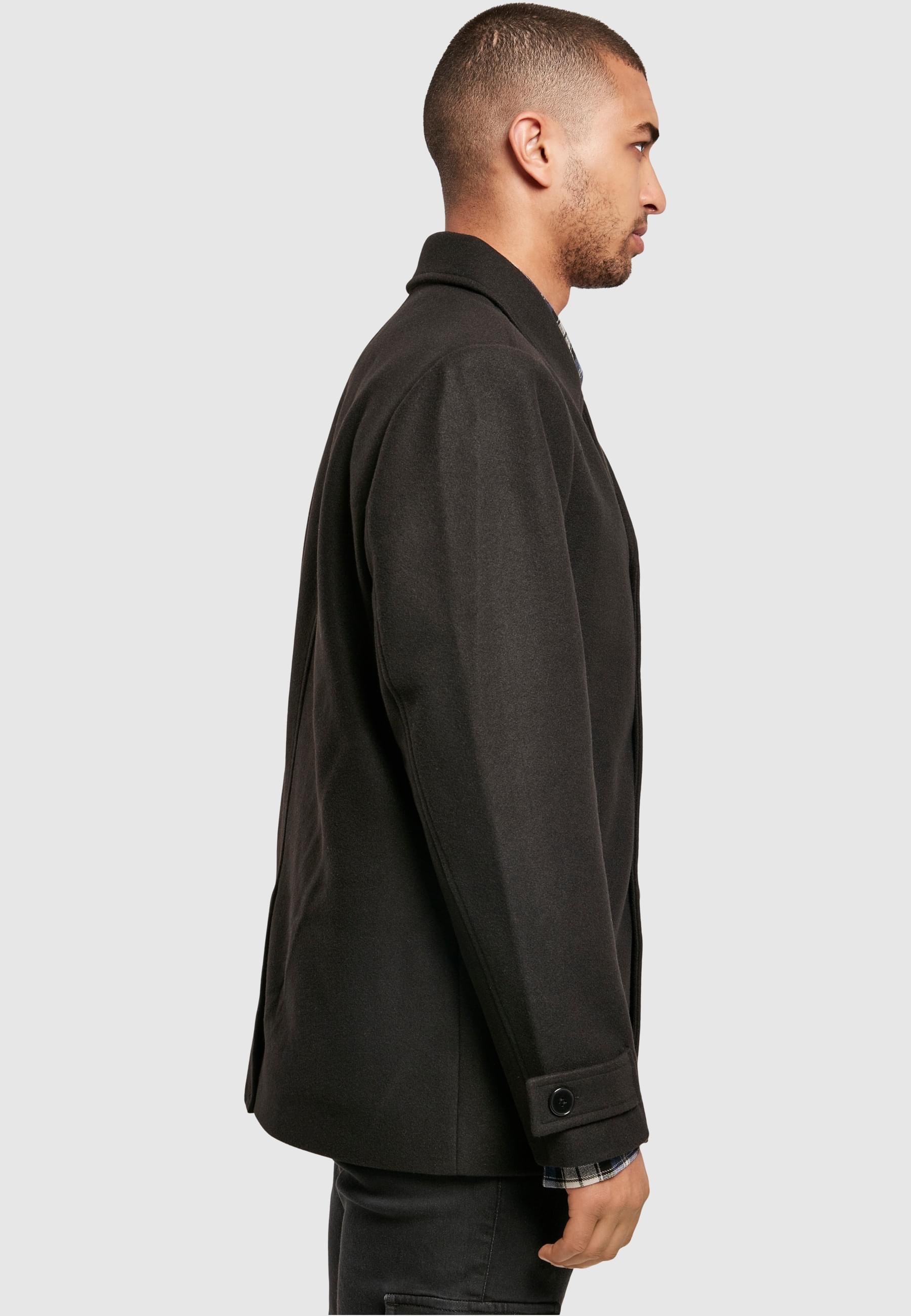 URBAN CLASSICS Allwetterjacke »Urban Classics Herren Classic Pea Coat«, (1 St.), ohne Kapuze