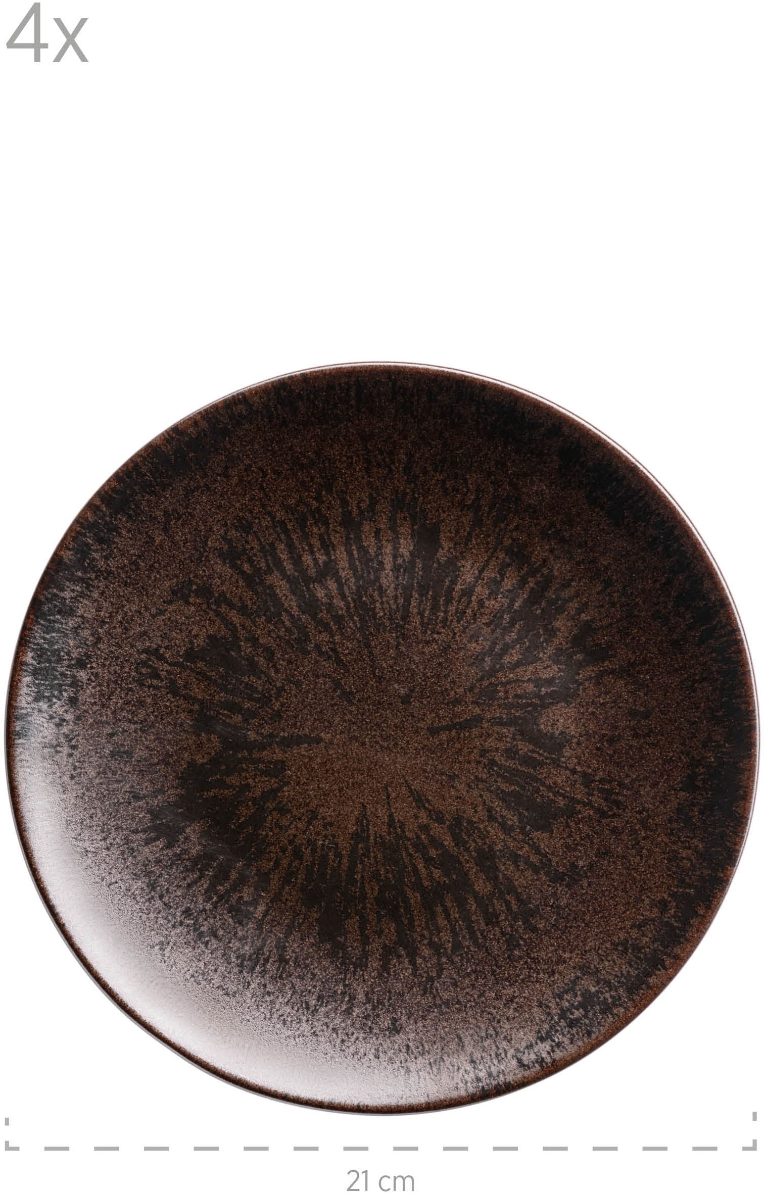 MÄSER Tafelservice »METALLIC BRONZE, aus Keramik«, (Set, 12 tlg.), Geschirr-Set, Service