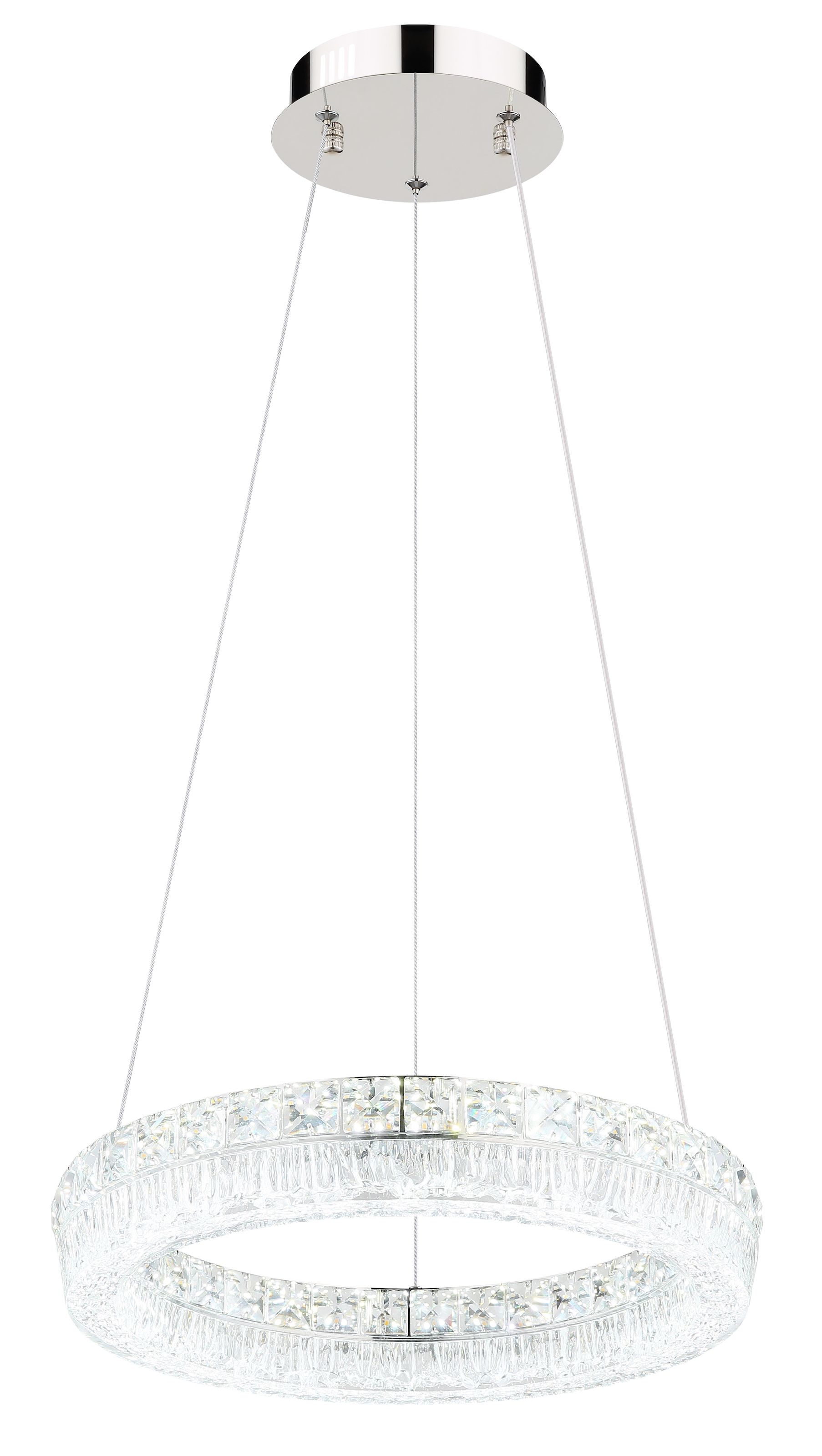 GLOBO LIGHTING Hängeleuchte »LAUREL« LED-Modul 1 Stk. Verchromte Hängeleuchte mit Acryl und Glaskristallen, dimmbar, LED 24W