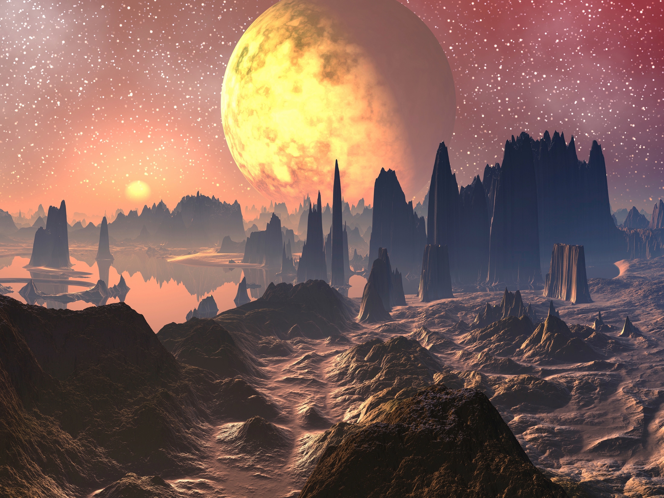 Papermoon Fototapete "PLANETEN-FUTURISTISCH WELTRAUM MOND GALAXIE UNIVERSUM"