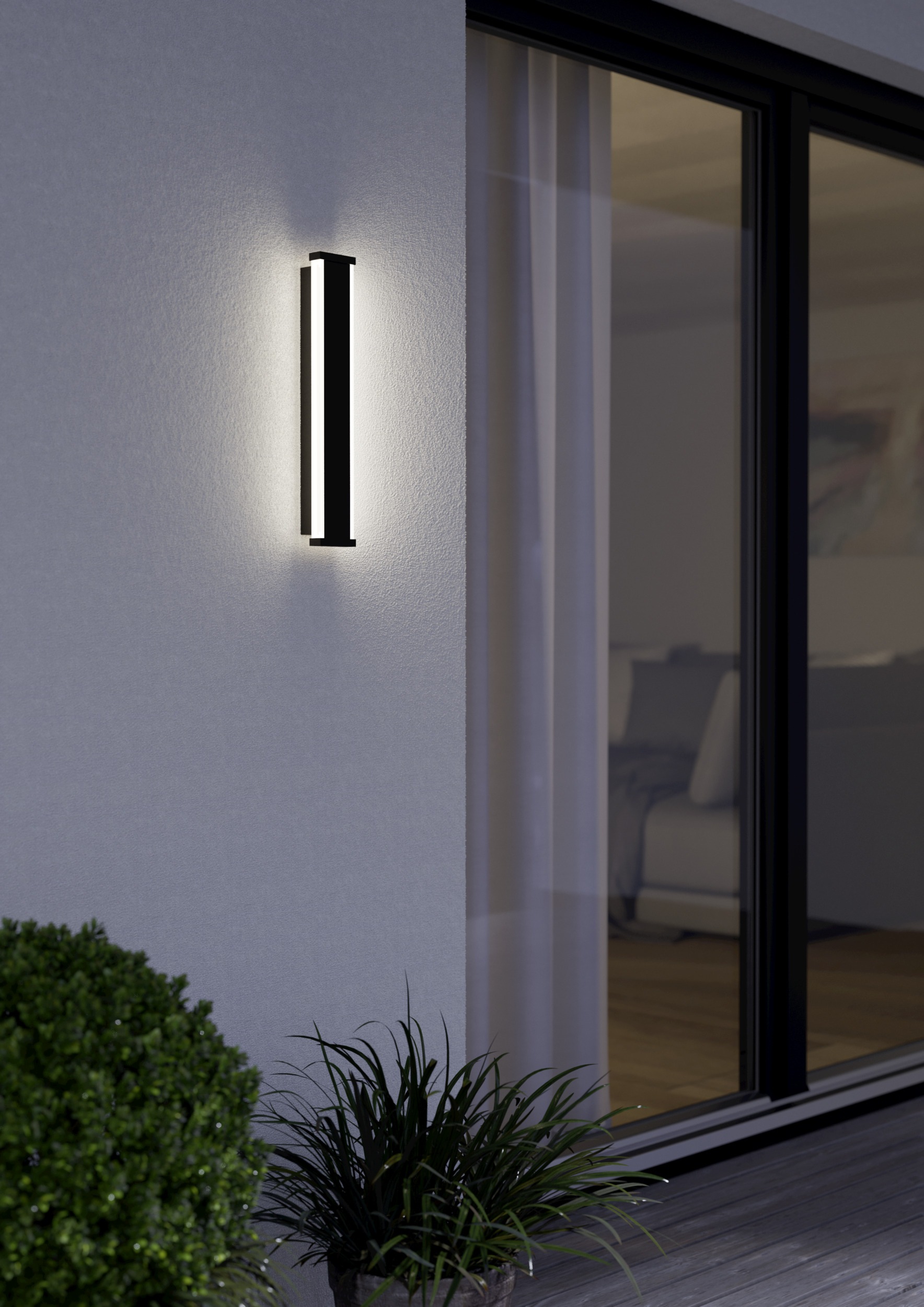 EGLO Wandleuchte »NEVIANO Wandlampe - Stahl, Kunststoff - LED - 2X3,7W - IP55« LED-Modul 1 Stk. Warmweiß Außenbeleuchtung, Außenwandleuchte, Terrasse, L38 x H6,5 x AL5 cm