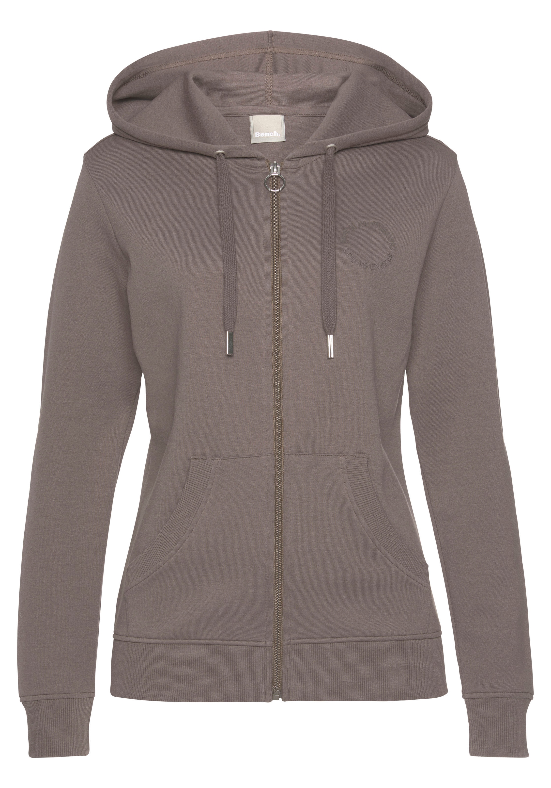 Bench. Loungewear Kapuzensweatjacke »mit Logostickerei«, und Kängurutasche, Loungeanzug