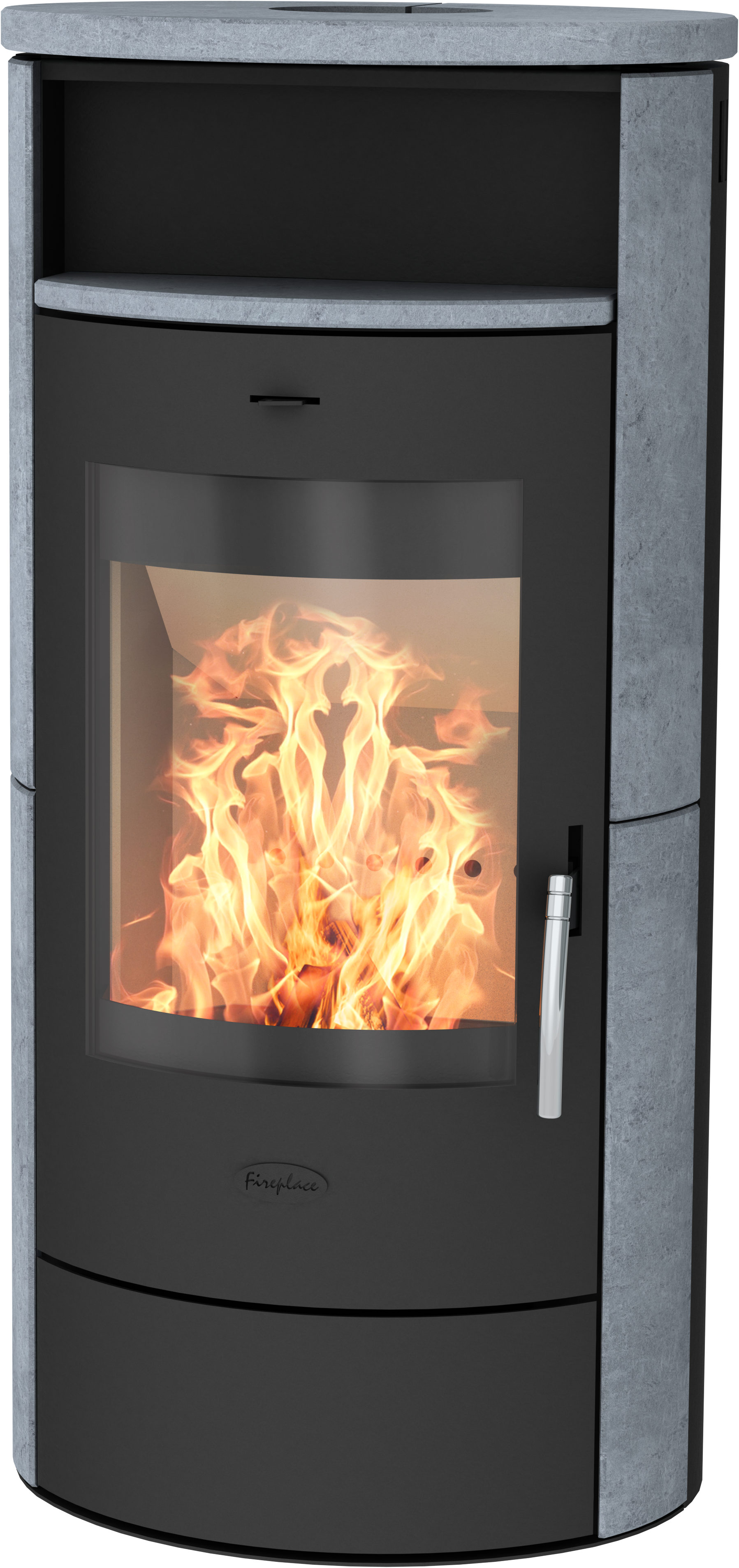 Fireplace Kaminofen ""Piacenza Speckstein", Exklusiv, Lieferung bis ins Wohnzimmer" mit verriegelbarer Holzlagerfachtür