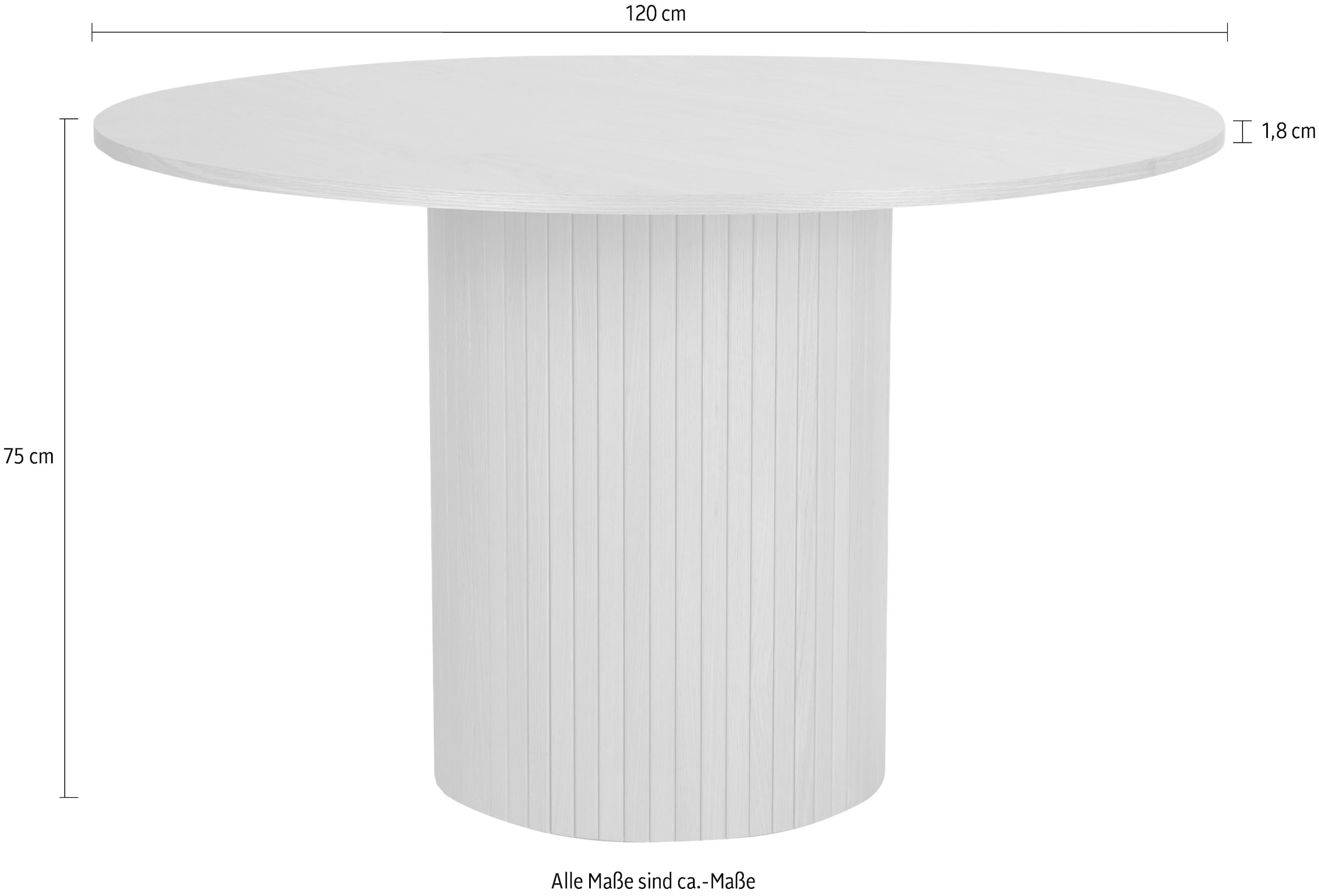 Home affaire Esstisch, Sockel mit Lamellendesign
